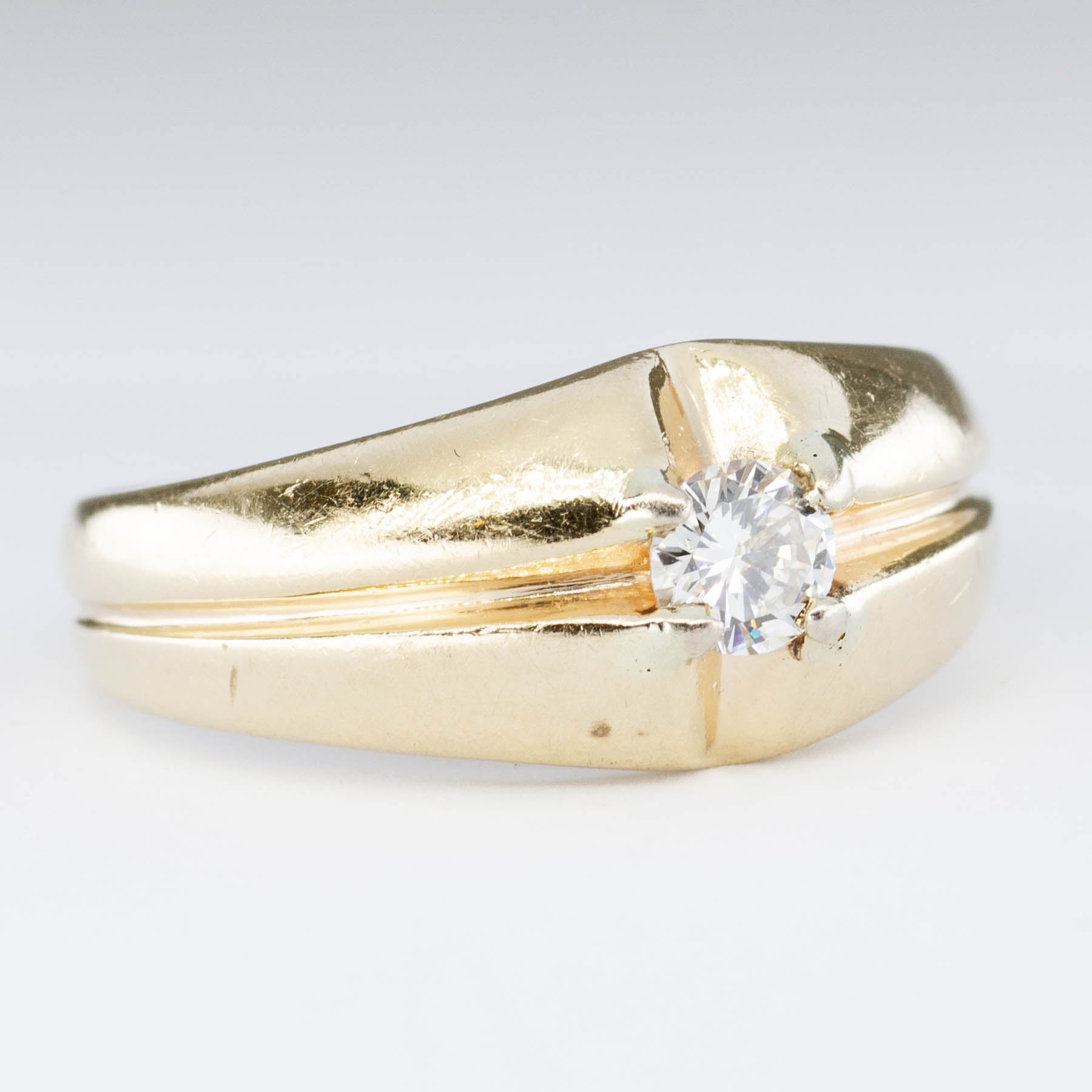Solitaire Diamond Wide Ring | 0.34ct | SZ 9.5 |