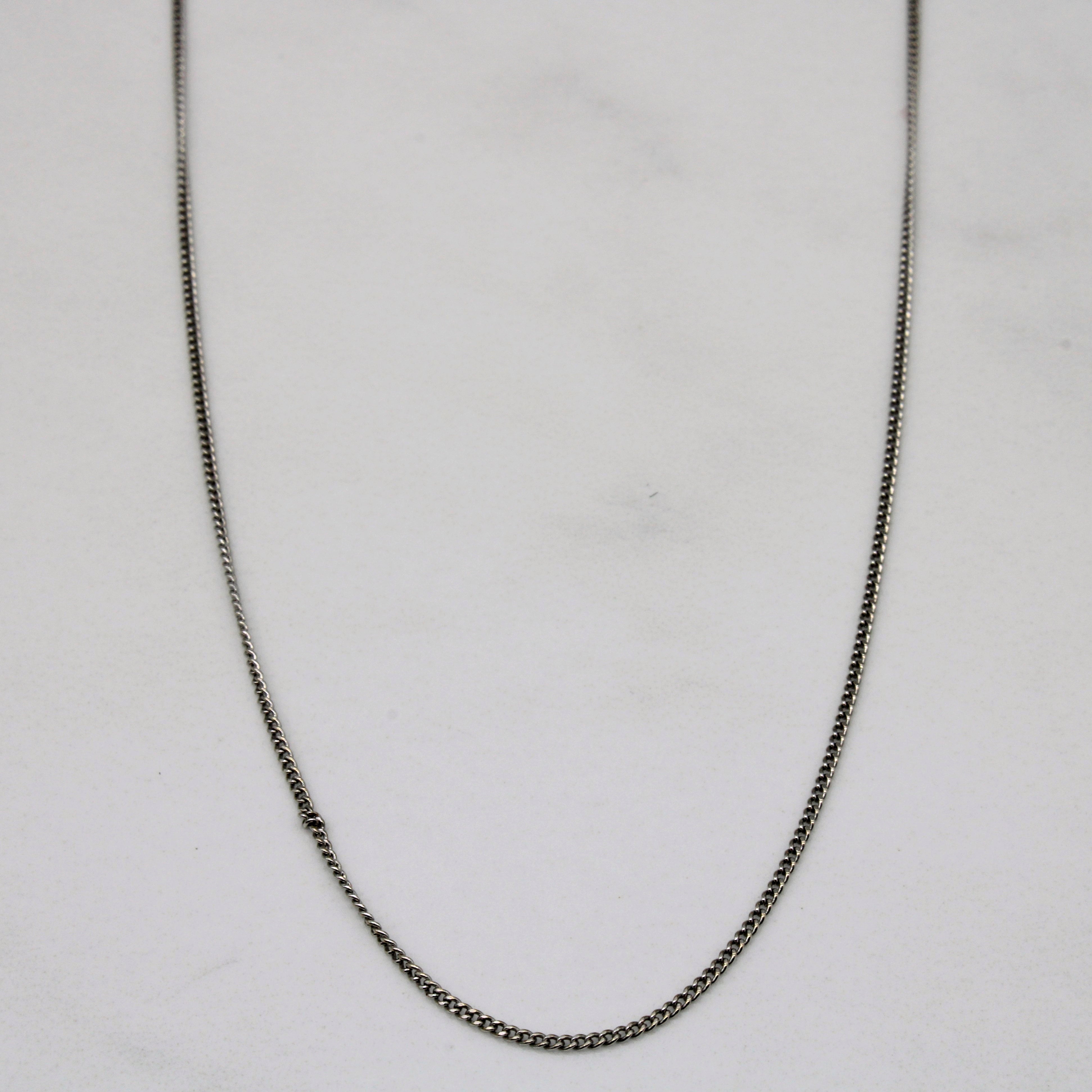 18k White Gold Curb Link | 16" |