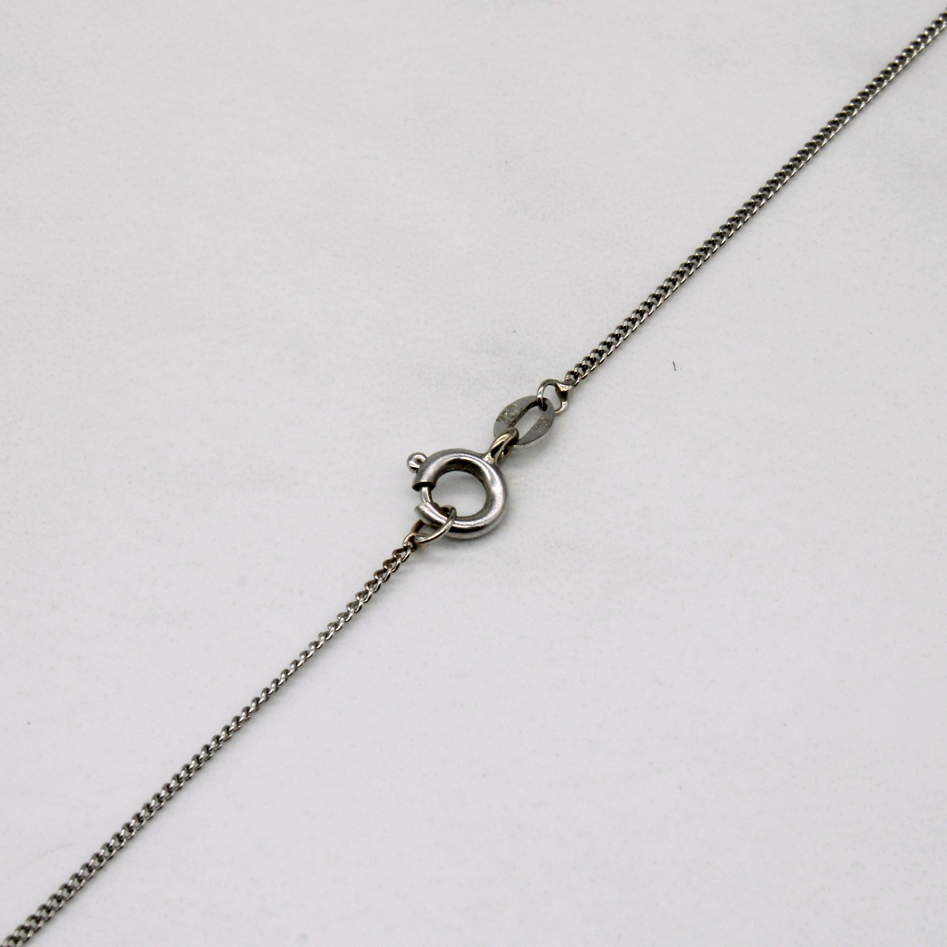 18k White Gold Curb Link | 16" |