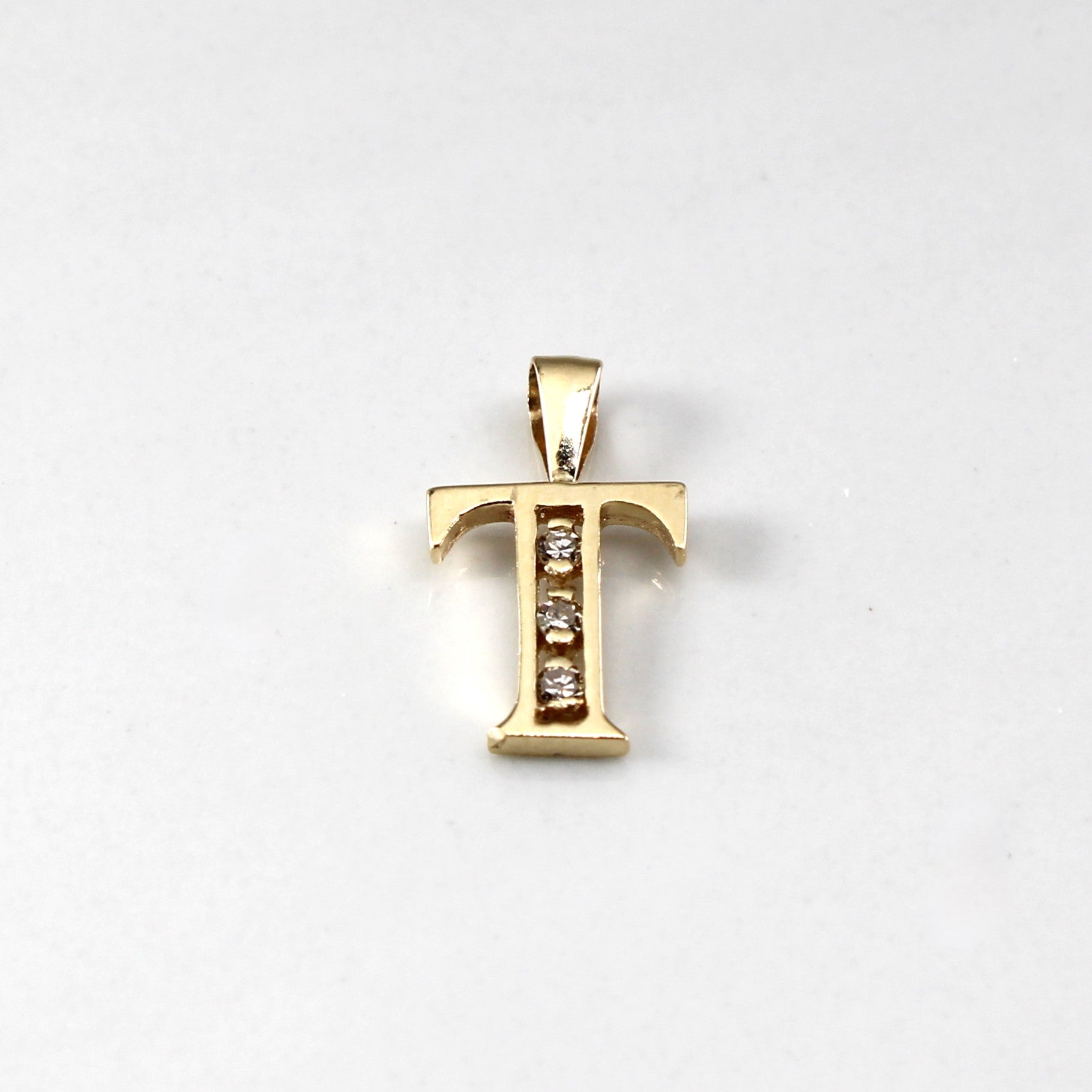 Diamond T Letter Pendant | 0.03ctw |
