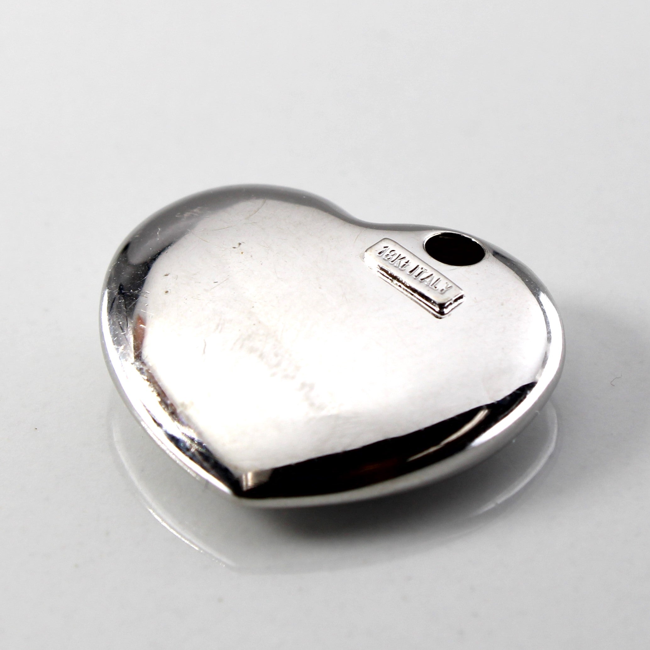 Italian Puffed Heart Diamond Pendant | 0.03ct |