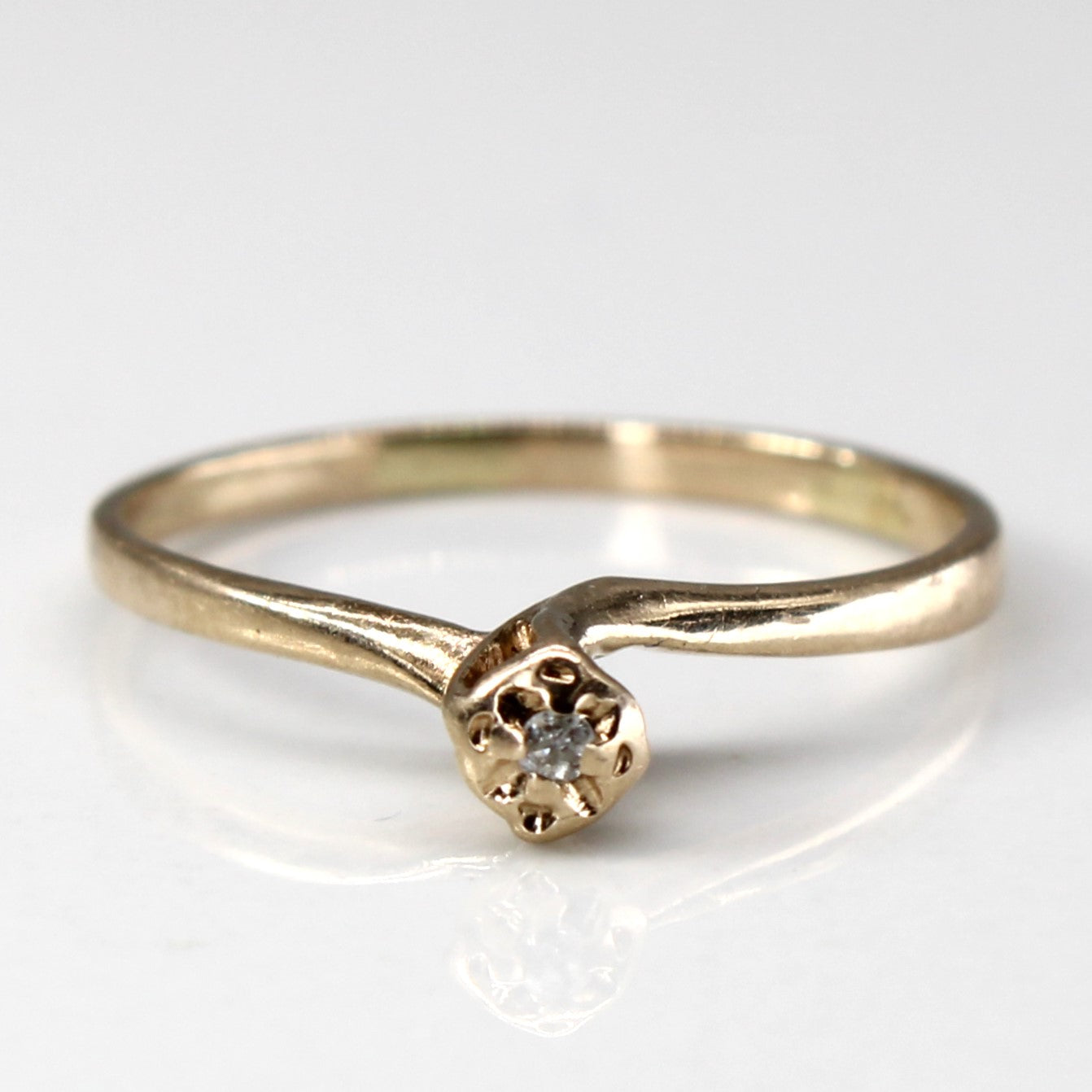 Diamond Petite Gold Ring | 0.01ct | SZ 4 |