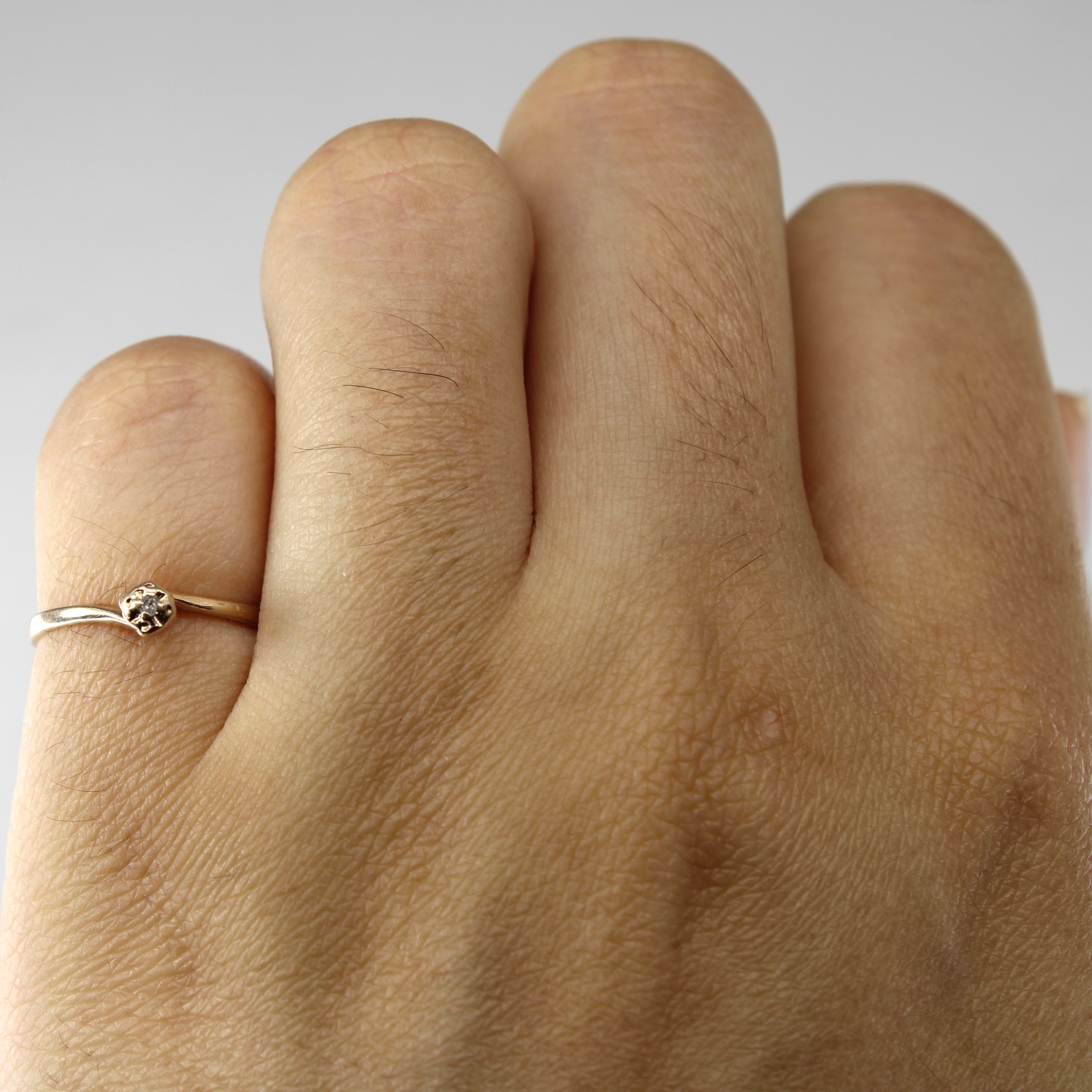 Diamond Petite Gold Ring | 0.01ct | SZ 4 |