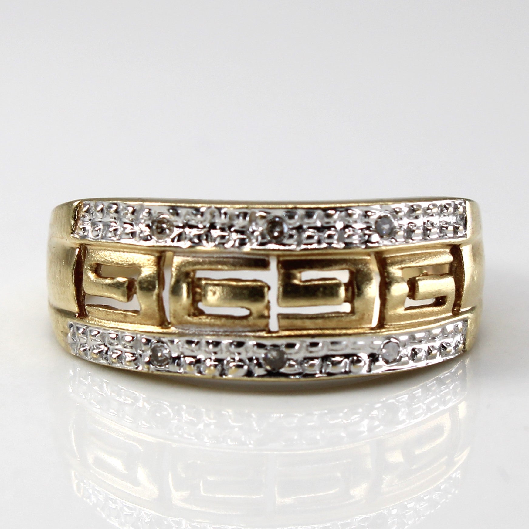 Textured Diamond Gold Ring | 0.06ctw | SZ 6.5 |