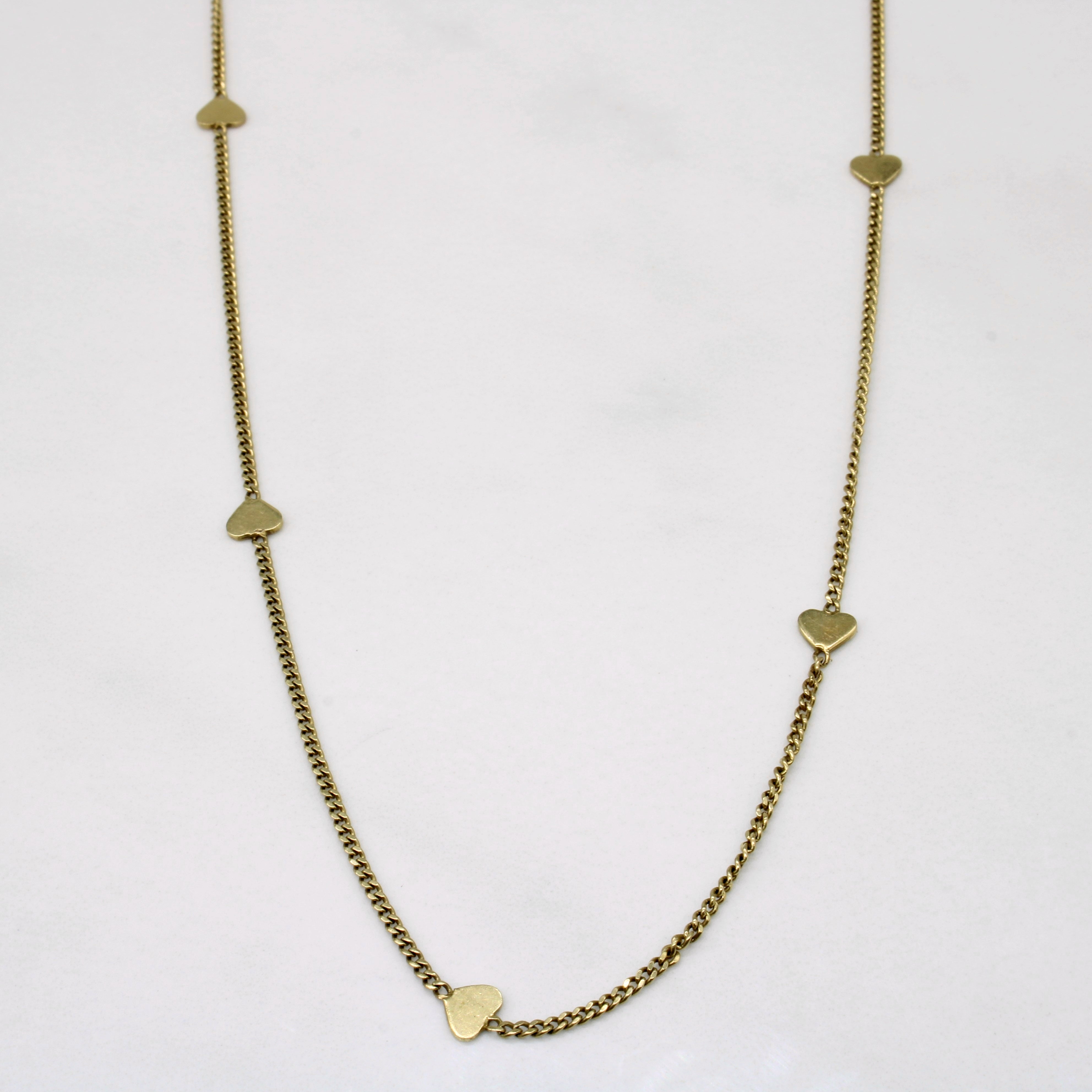 10k Yellow Gold Heart Link Chain 23" 100 Ways