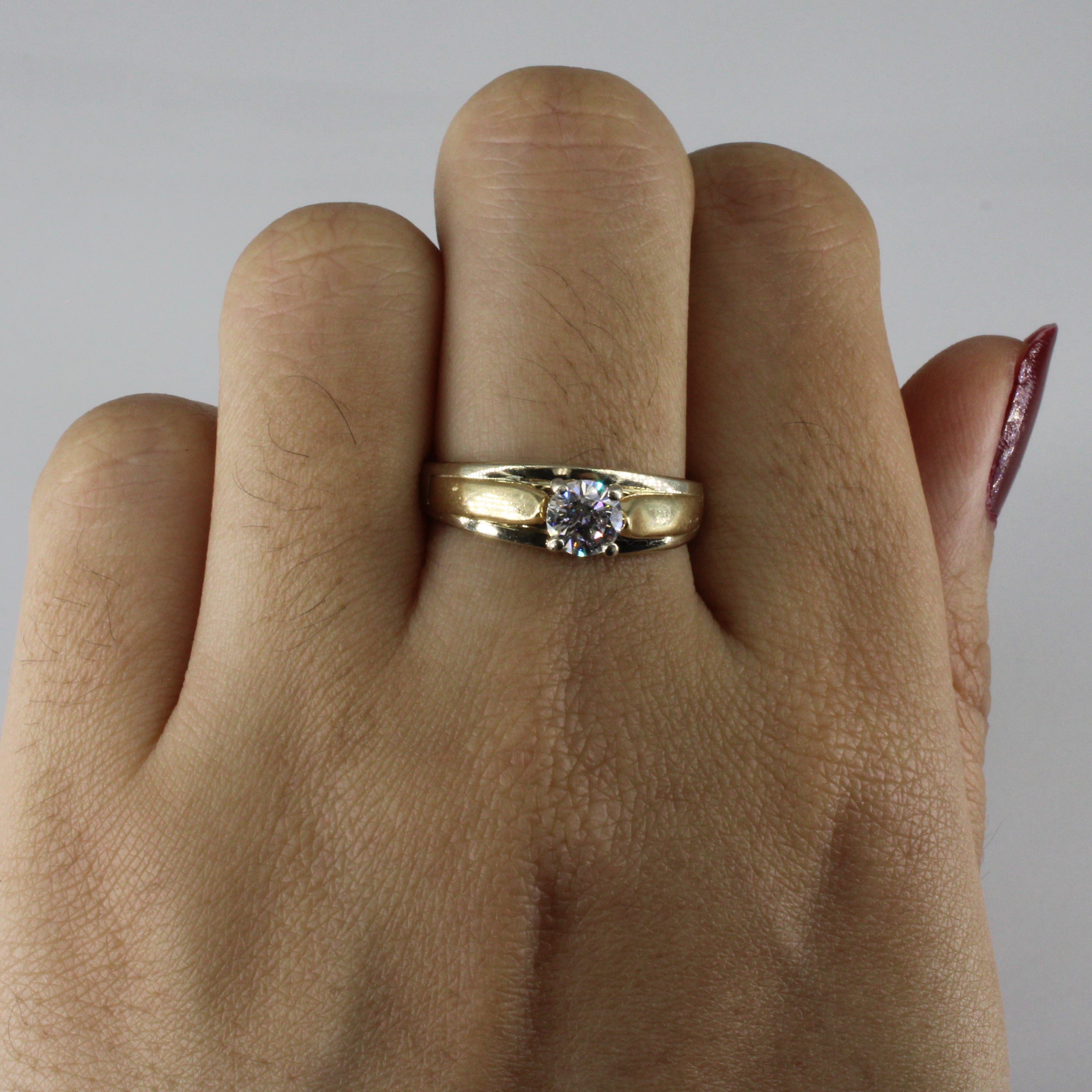 High Set Solitaire Diamond Engagement Ring | 0.52ct | SZ 8 |