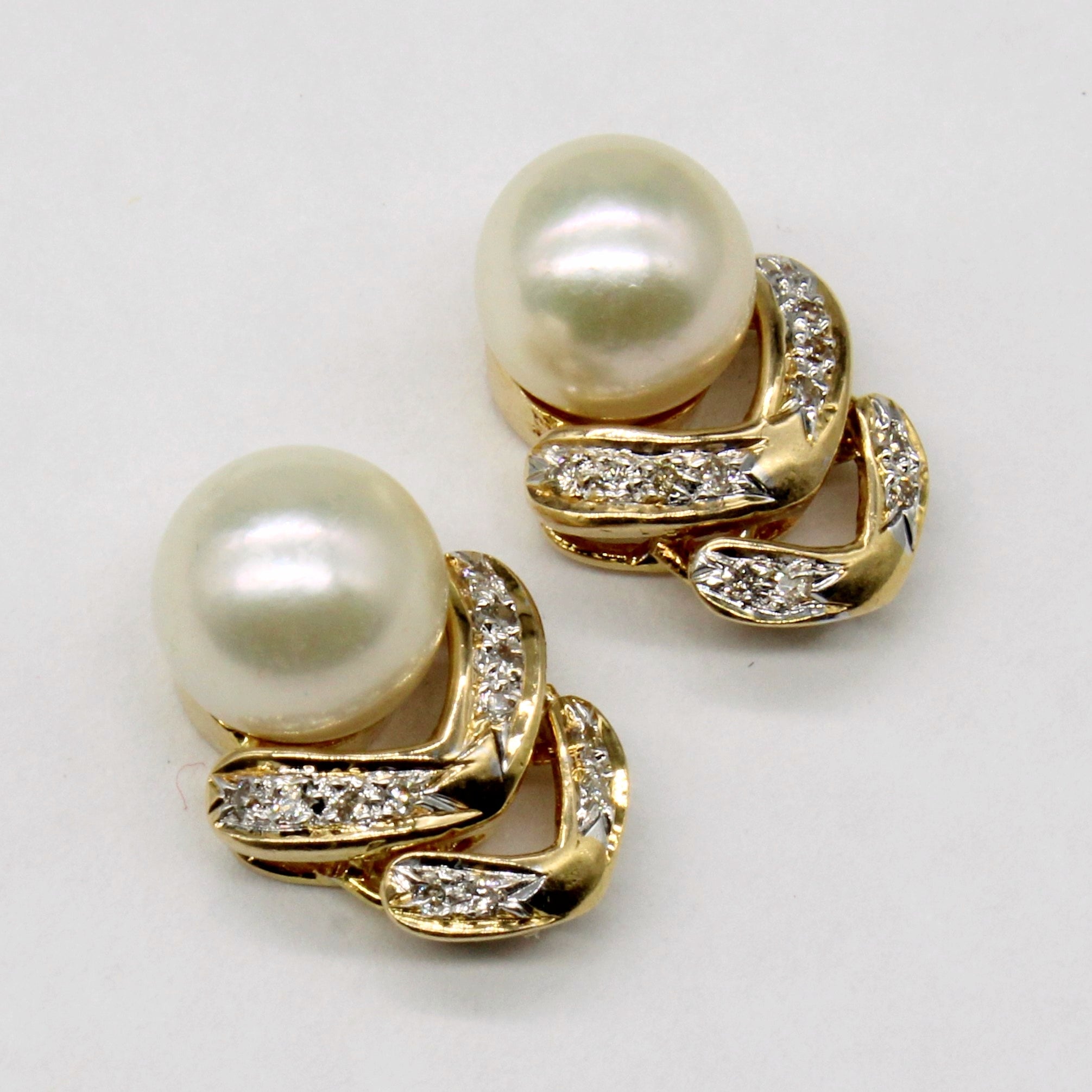 Pearl & Diamond Earrings | 0.12ctw |