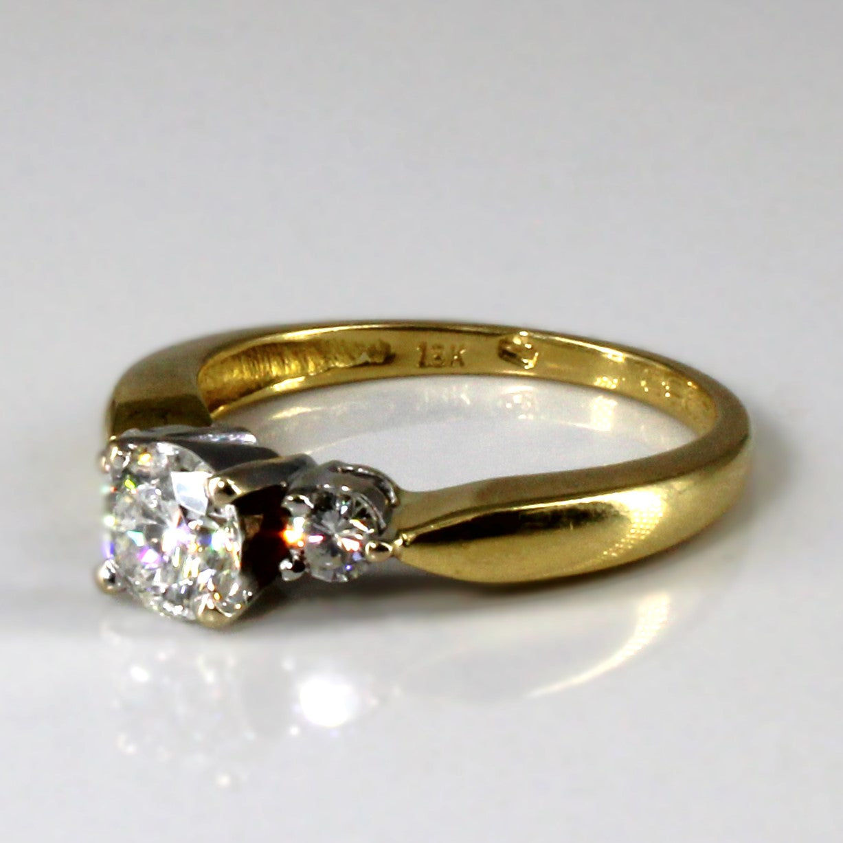 Bague de fiançailles trois diamants | 0,85 ct au total I2 H/I | Taille 6,5 |