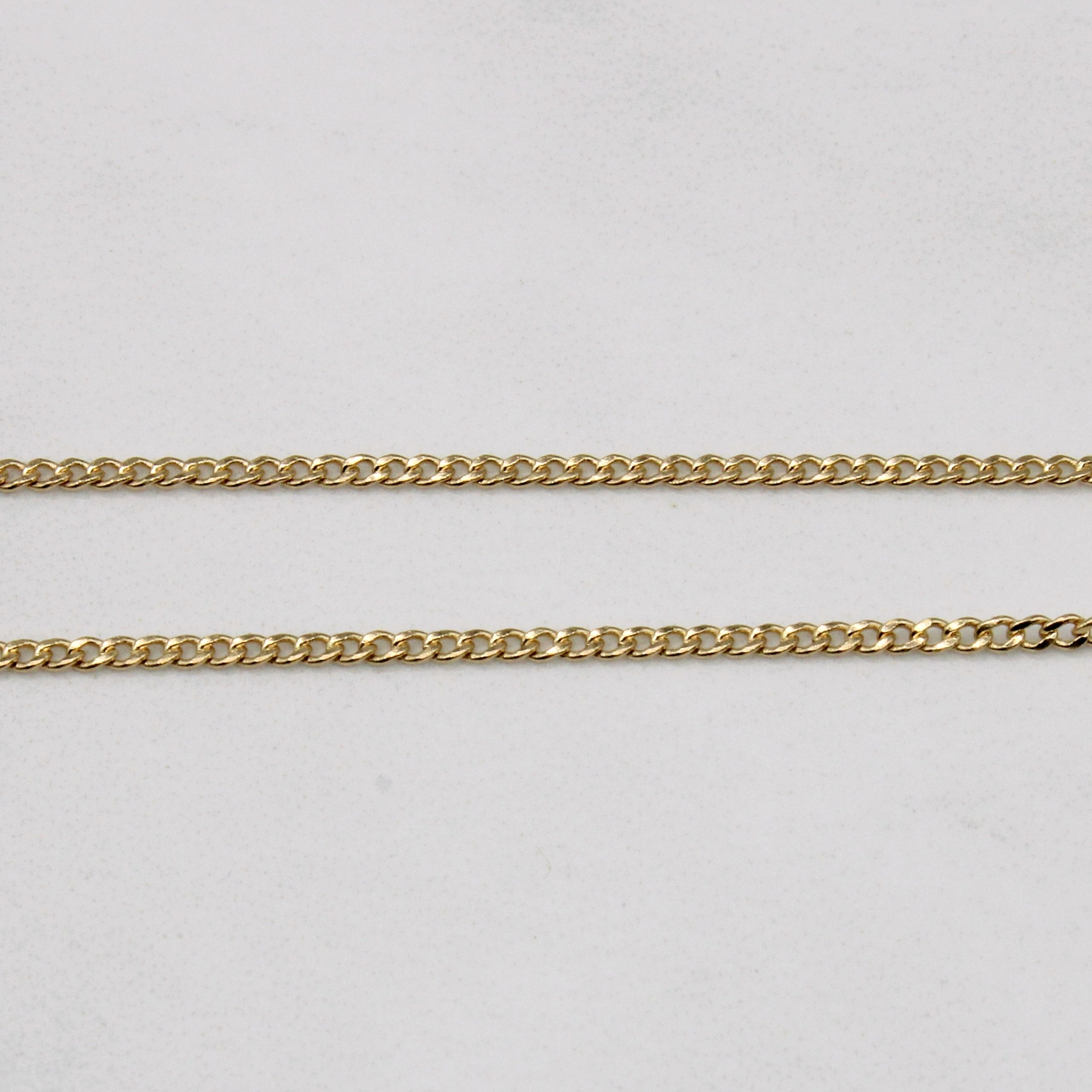 Pendentif et collier cadenas en or jaune 14 et 15 carats | 45,7 cm |