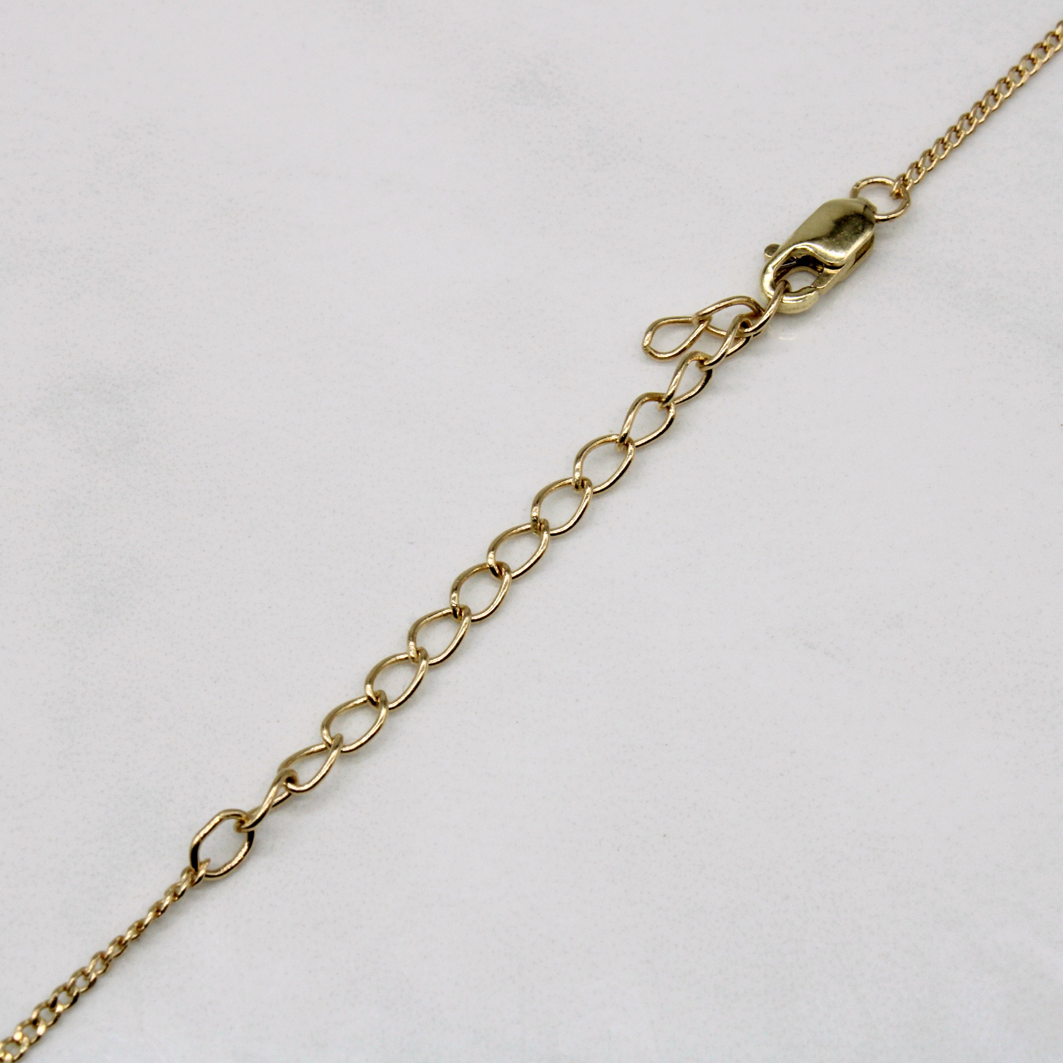 Pendentif et collier cadenas en or jaune 14 et 15 carats | 45,7 cm |