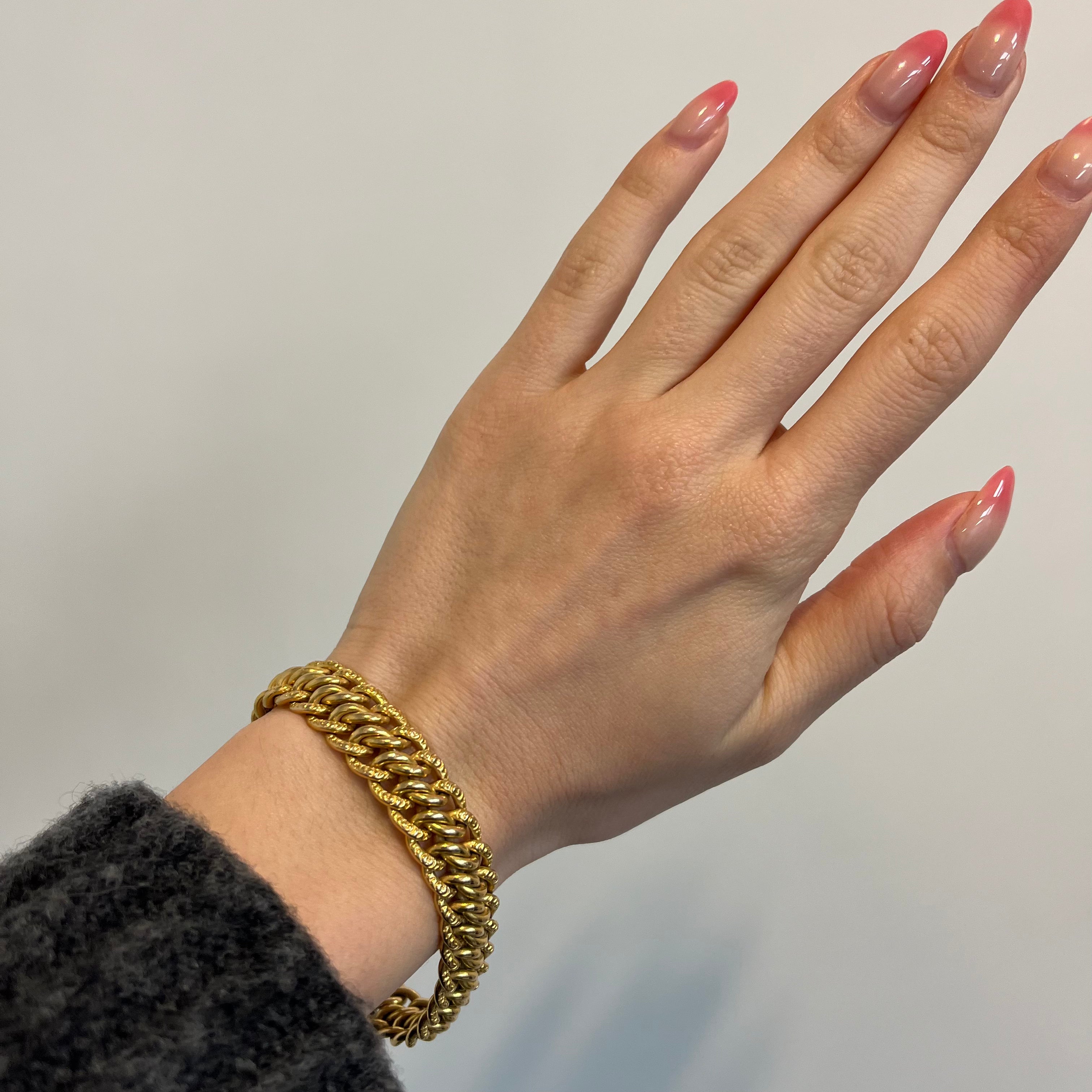 Antique French Hallmarked 18k Gold Bracelet | 7" |