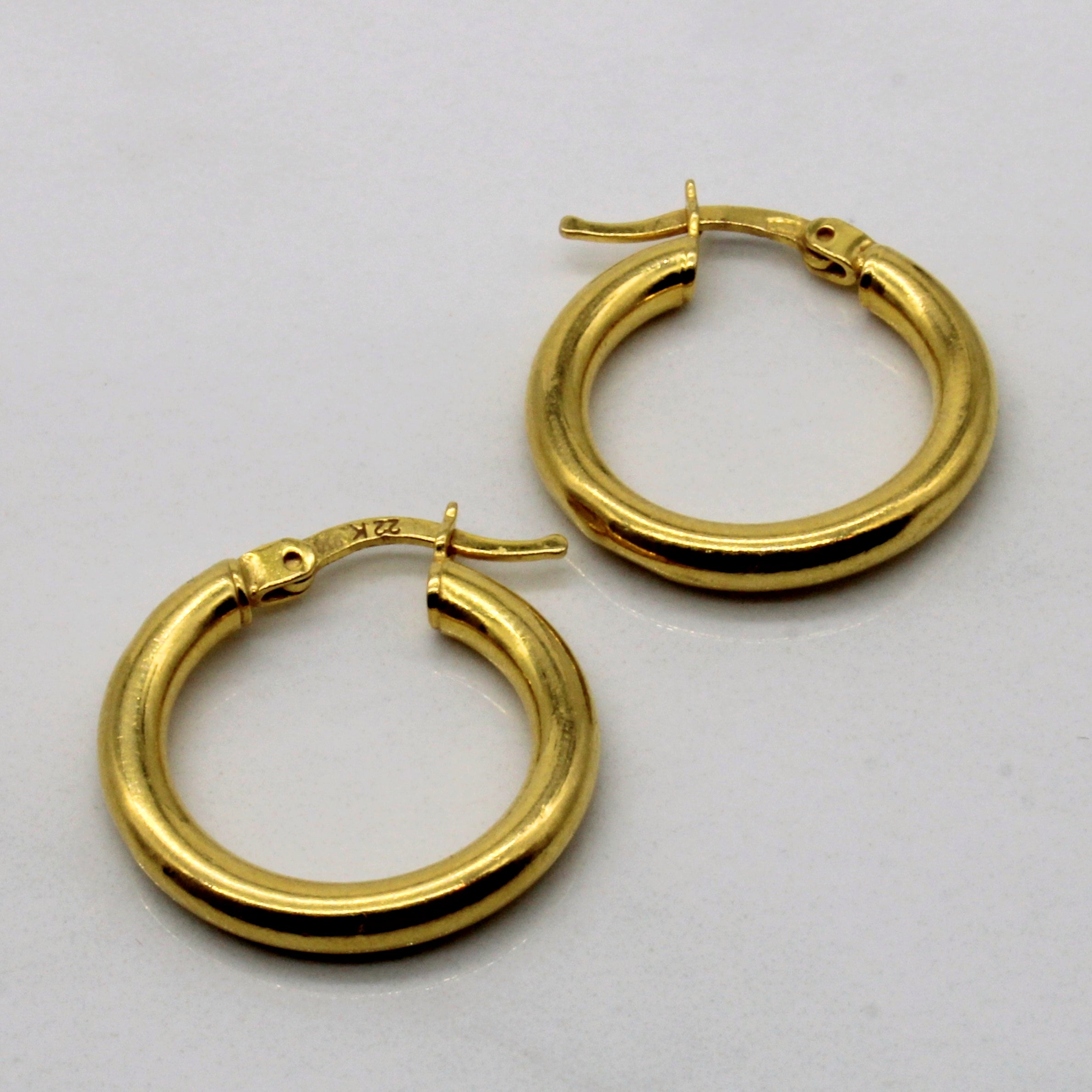 22k Yellow Gold Hoop Earrings