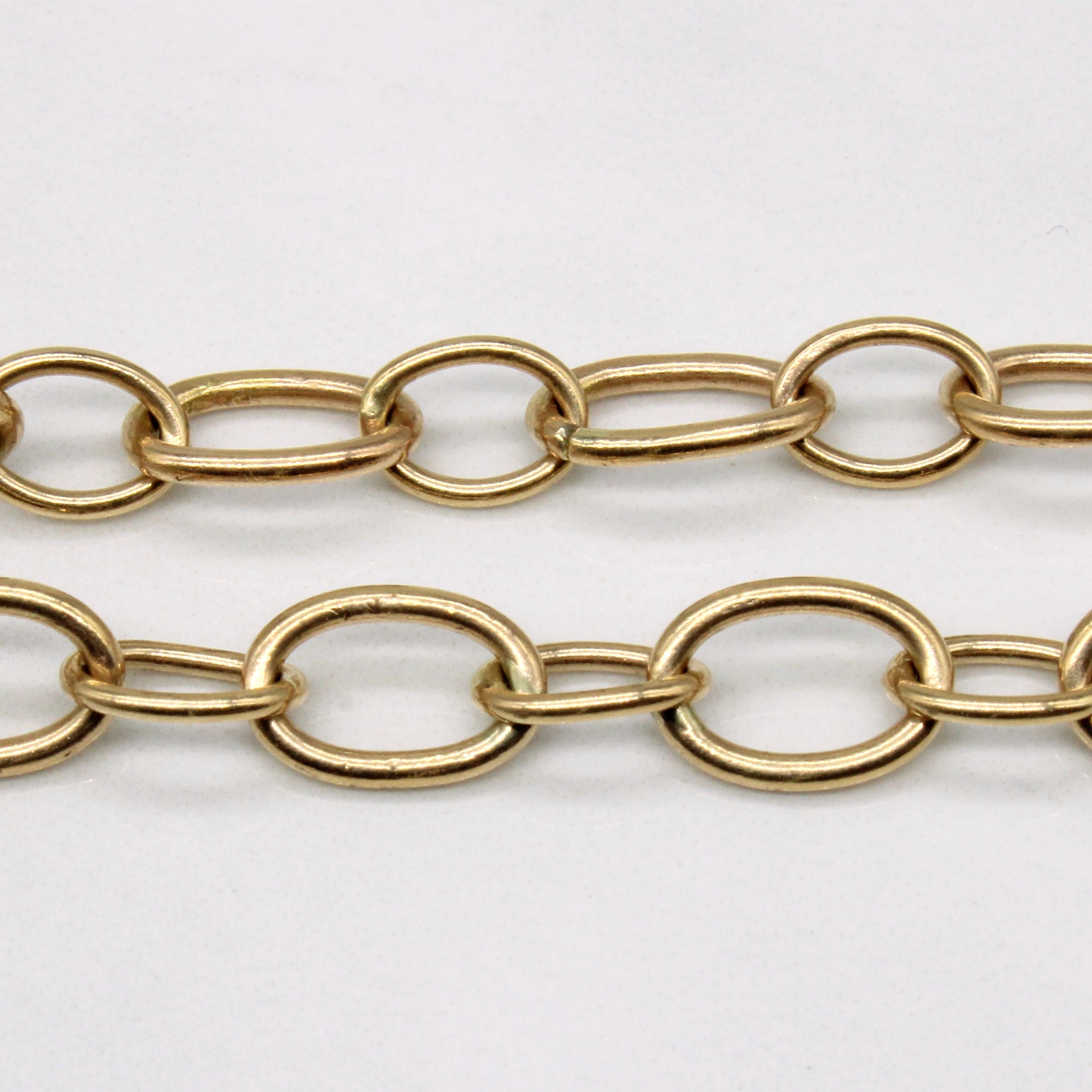 14k Yellow Gold Oval Link Necklace | 34" |