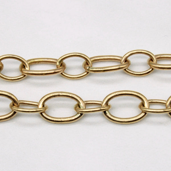 14k Yellow Gold Oval Link Necklace | 34