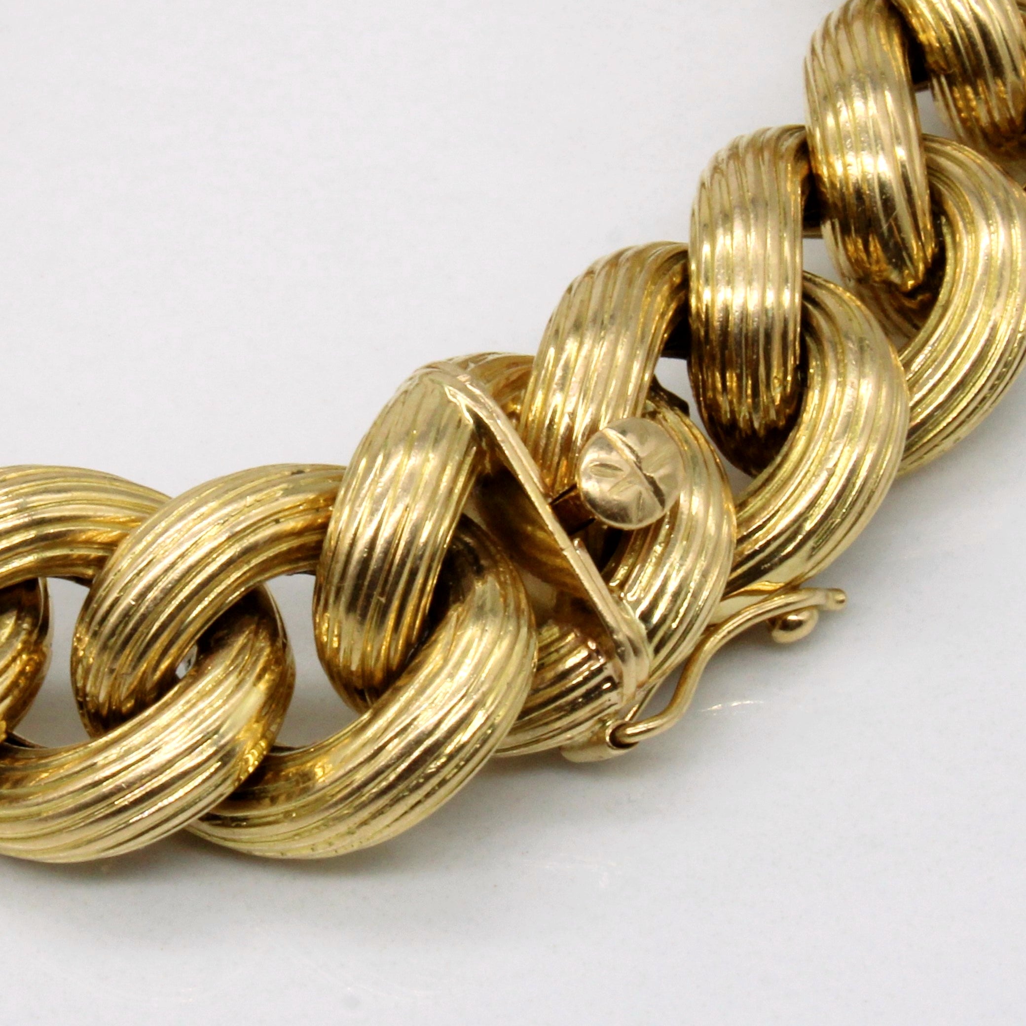 Vintage Italian 18k Yellow Gold Curb Link Bracelet | 8" |