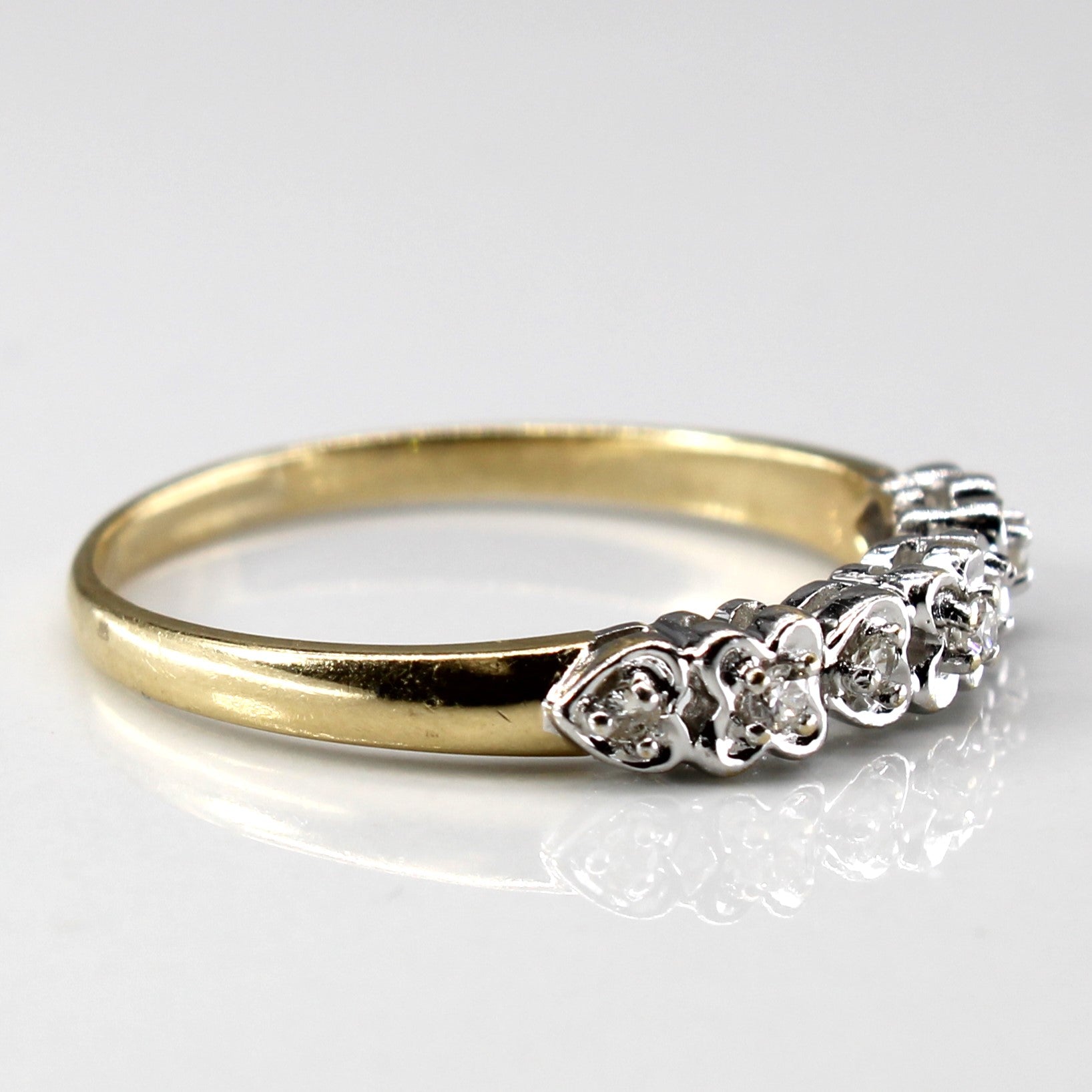 Pave Diamond Two Tone Gold Ring | 0.11ctw | SZ 8.25 |