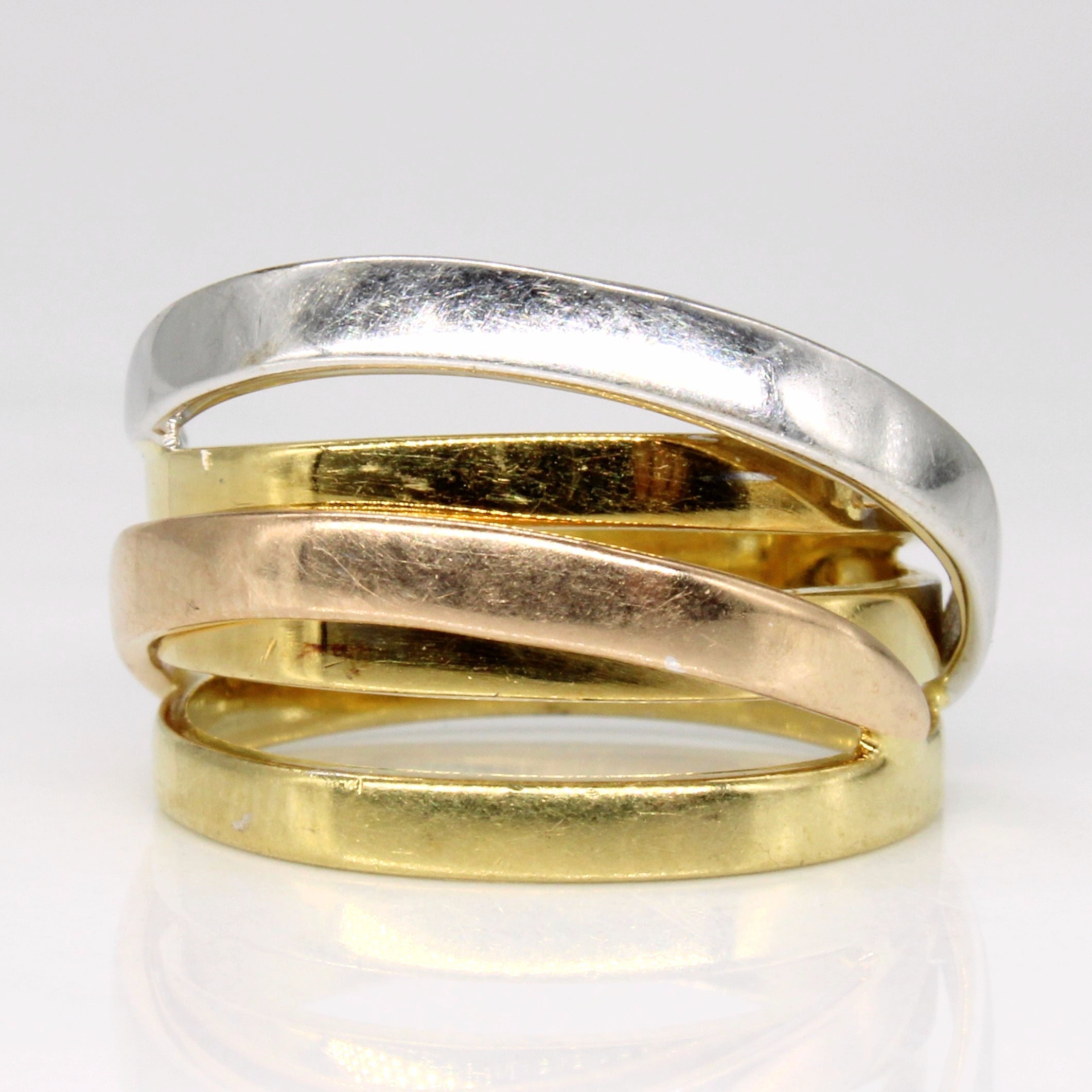 18k Tri Tone Gold Overlapping Ring | SZ 7 |