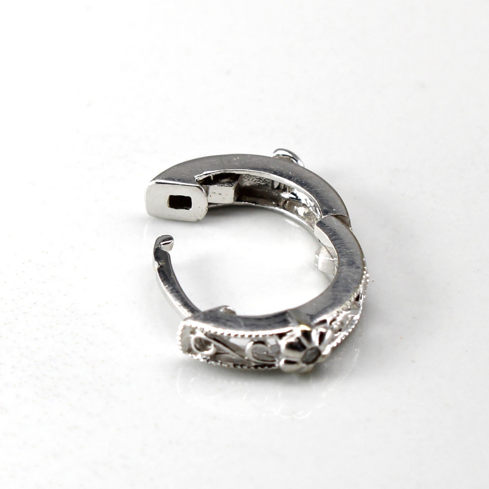 Diamond White Gold Huggie Earrings | 0.02ctw |