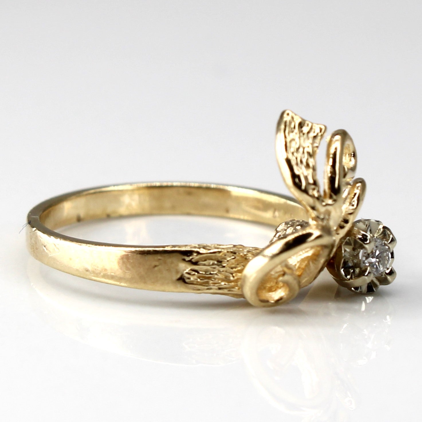 Textured Diamond Ring | 0.03ct | SZ 5.5 |
