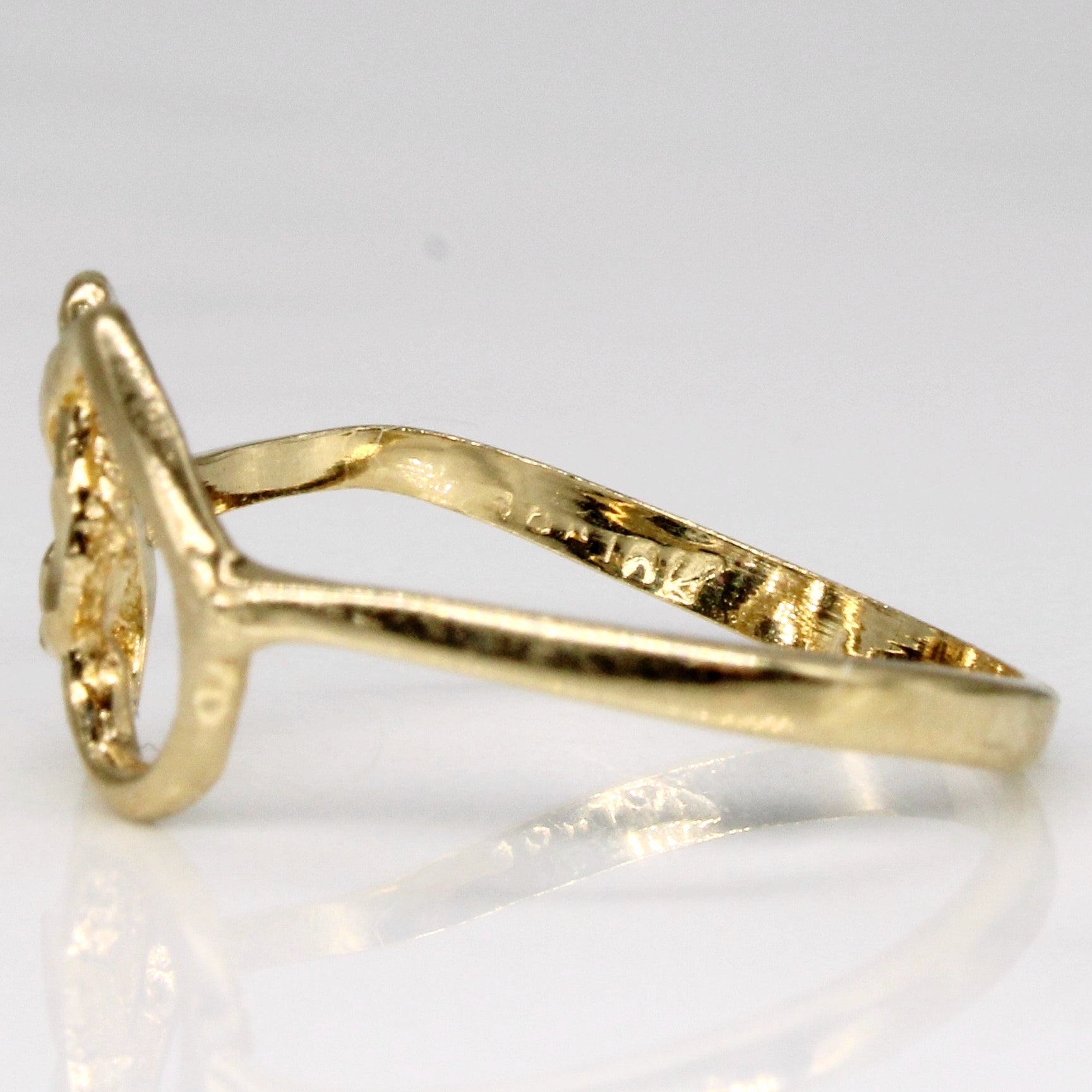 Bague cœur en or jaune 10 carats | Taille 5,5 |