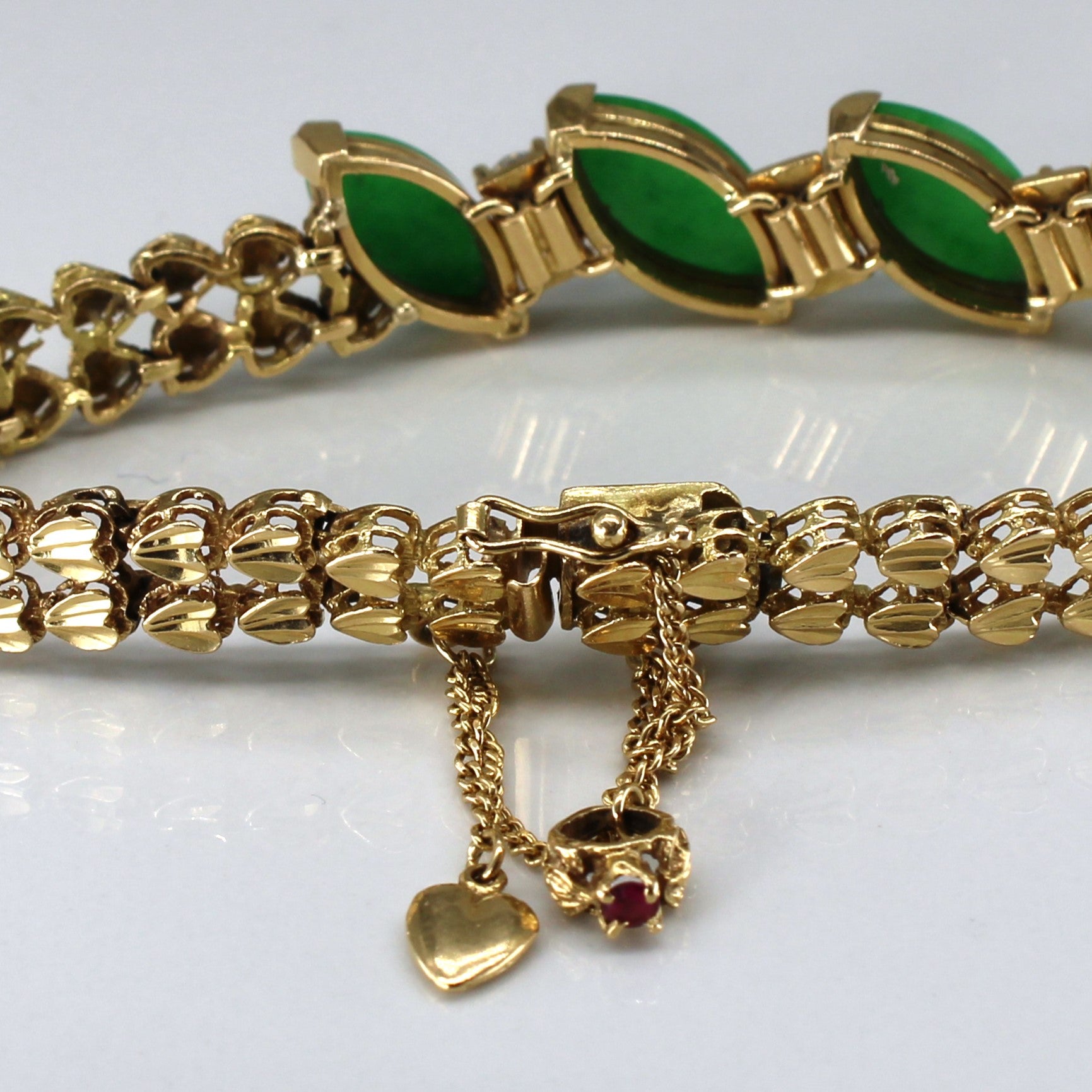 Jade & Diamond Gemstone Bracelet | 9.05ctw, 0.75ctw | 7" |
