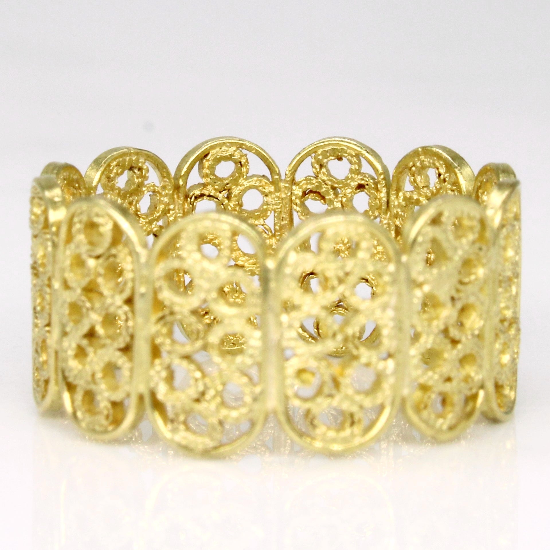 Bague en or jaune 18 carats à motif treillis | Taille 6 |