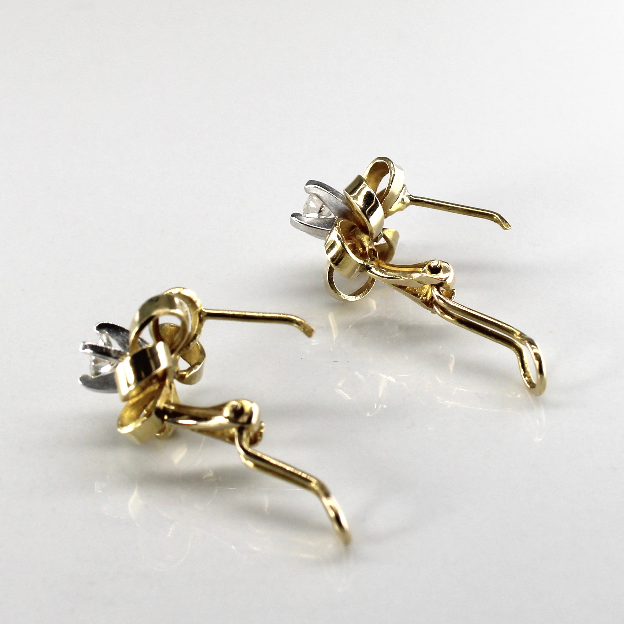 Solitaire Diamond Swirl Floral Earrings | 0.44ctw |