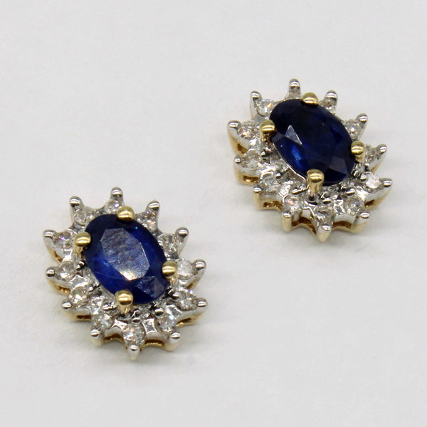 Sapphire & Diamond Earrings | 0.90ctw, 0.12ctw |