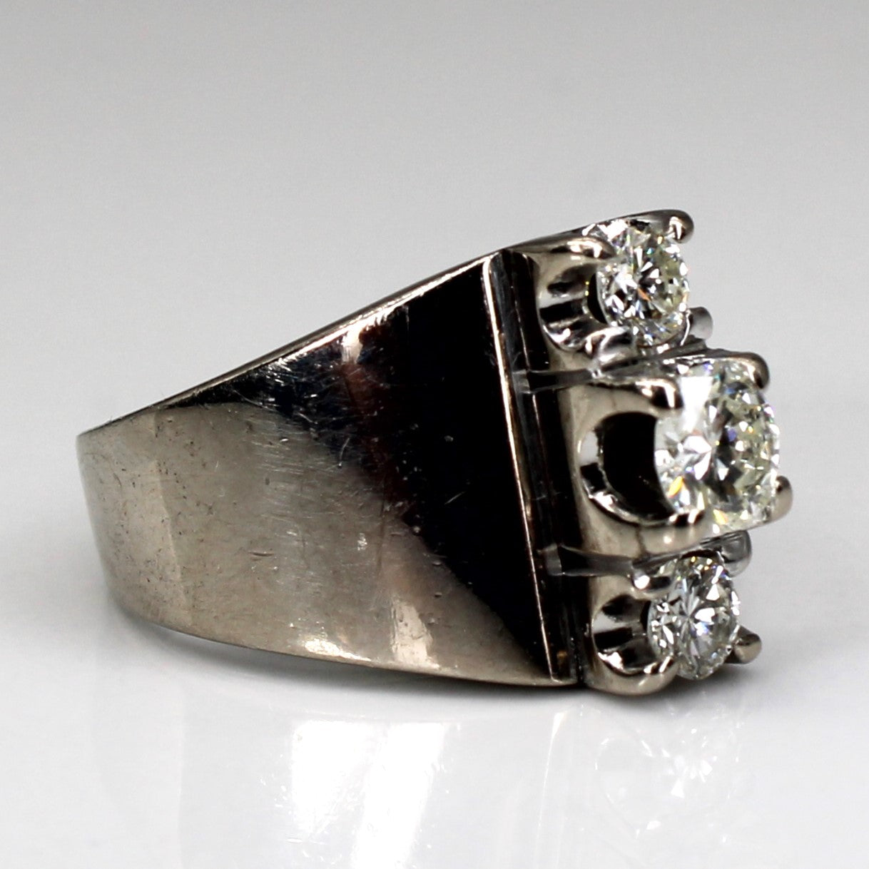 Three Stone Diamond Wide Ring | 0.72ctw | SZ 4.25 |