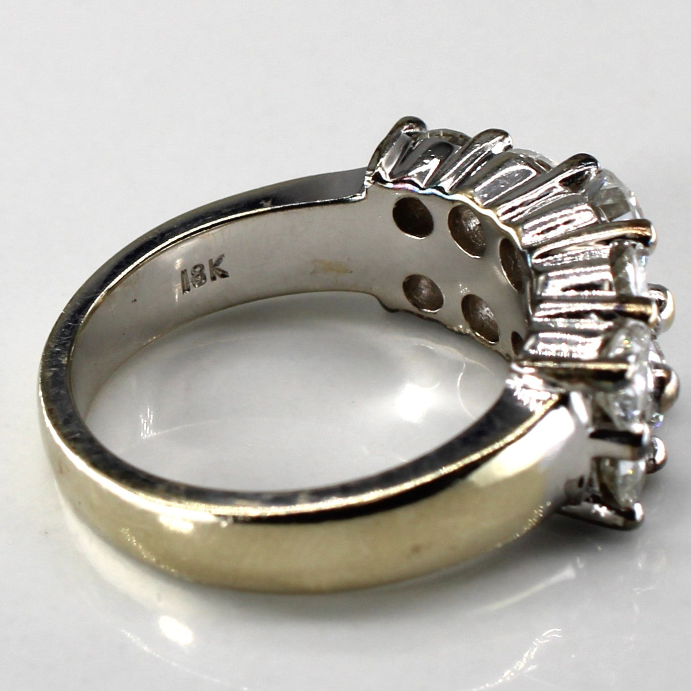 Bague sertie de diamants en double rangée | 2,18 ct | Taille 6,25 |
