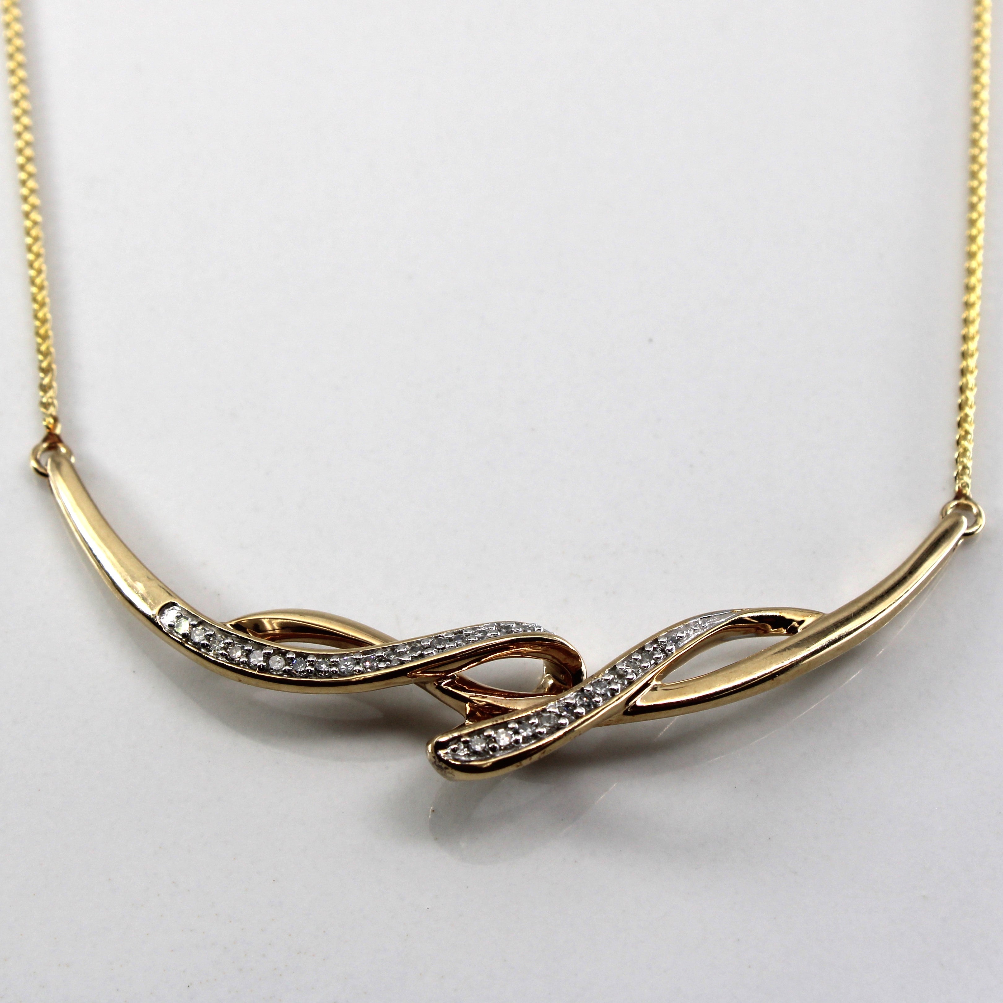 Diamond Interlocking Gold Necklace | 0.28ctw | 18"|