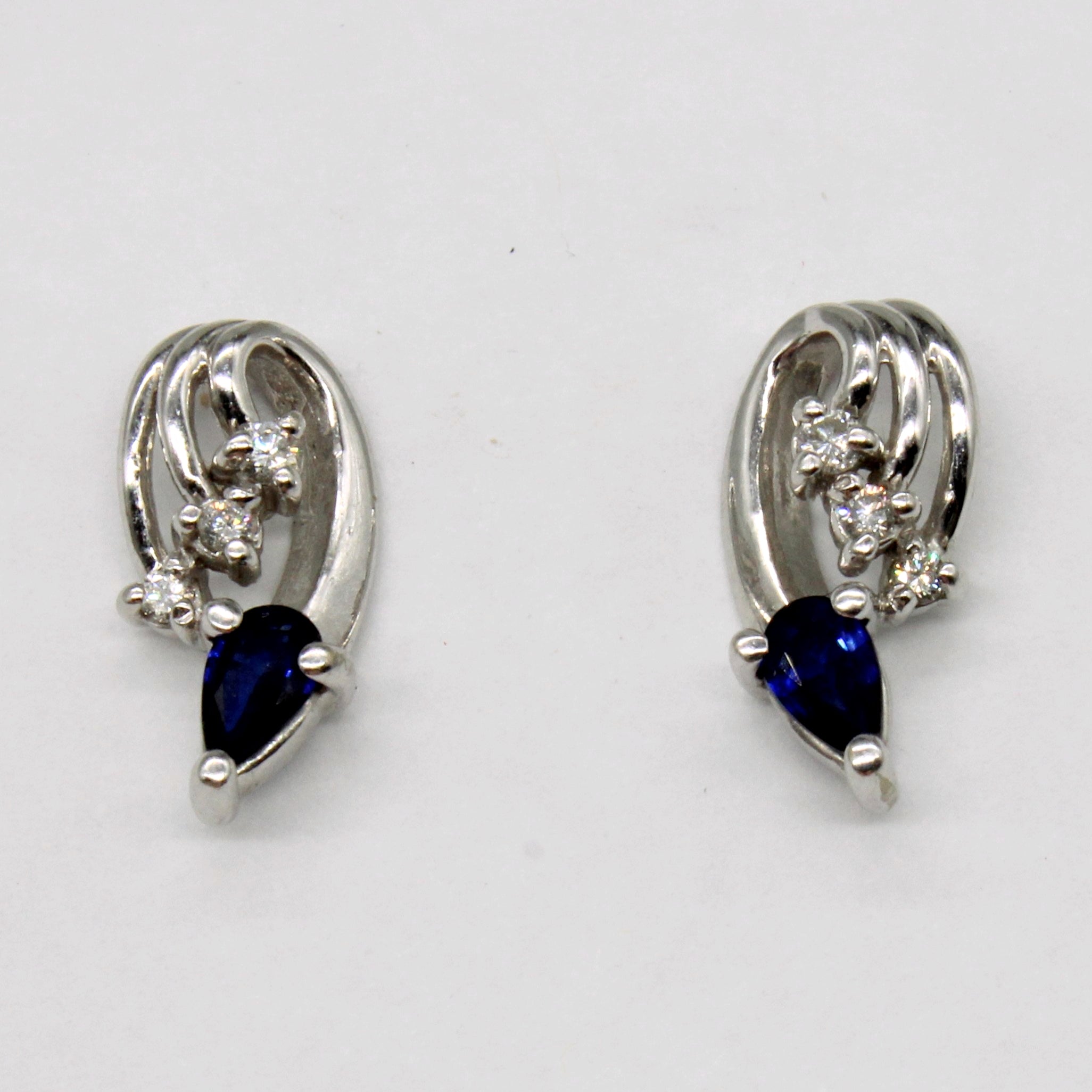 Sapphire & Diamond Earrings | 0.40ctw, 0.06ctw |