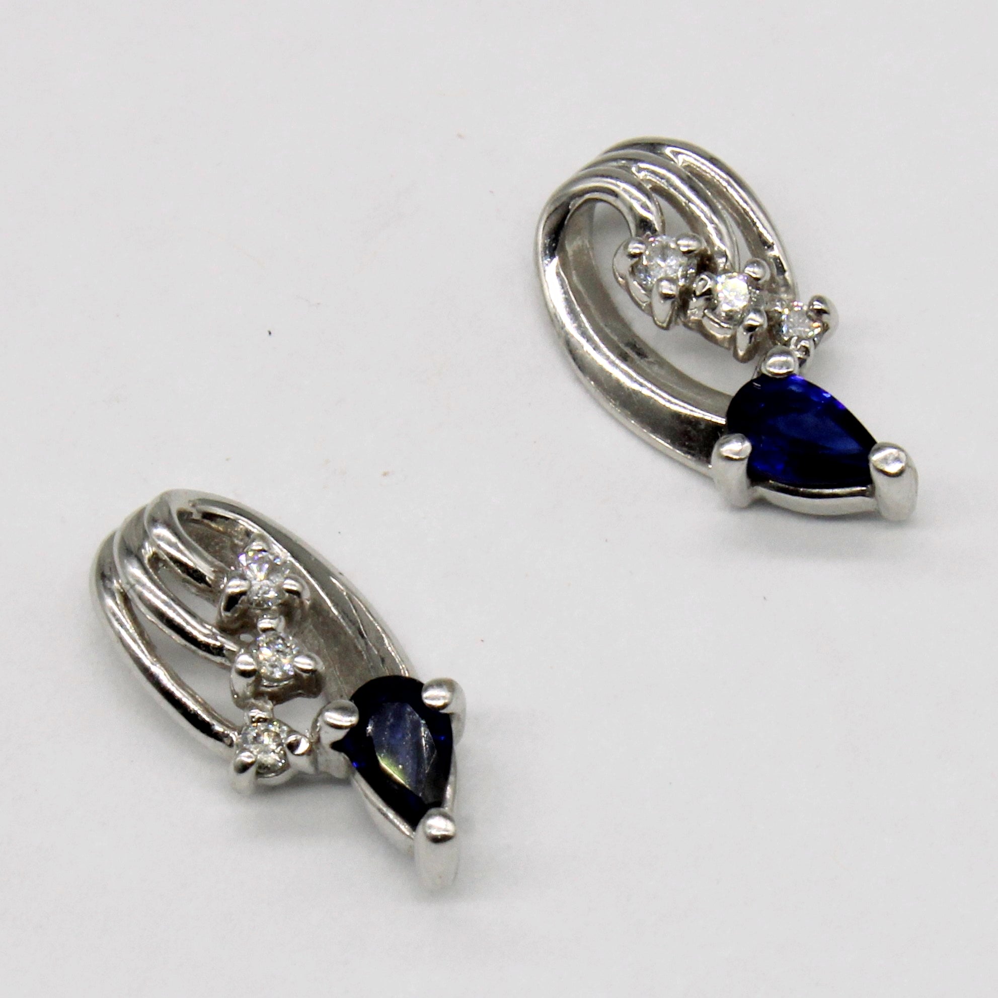 Sapphire & Diamond Earrings | 0.40ctw, 0.06ctw |