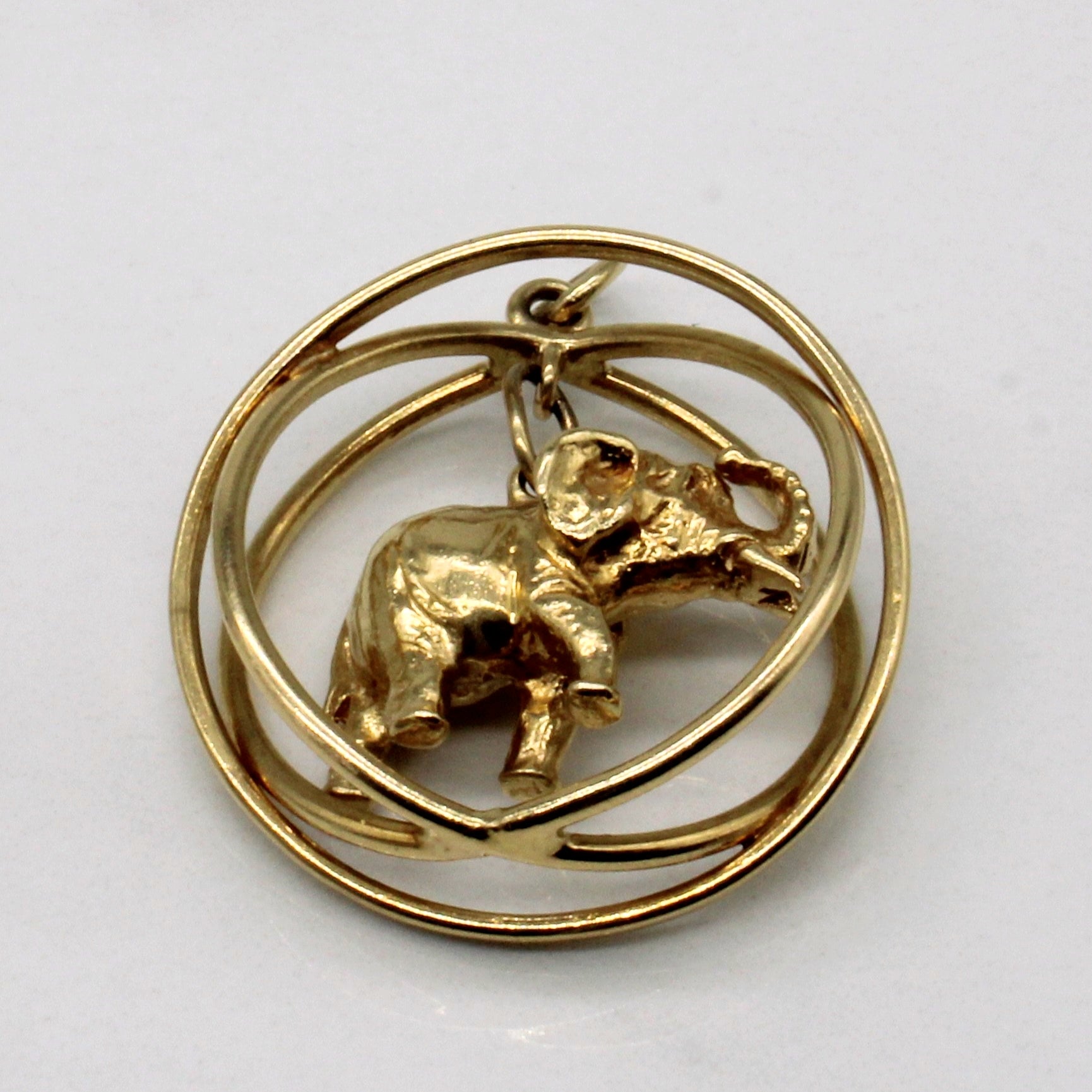 14k Yellow Gold Elephant Pendant – 100 Ways