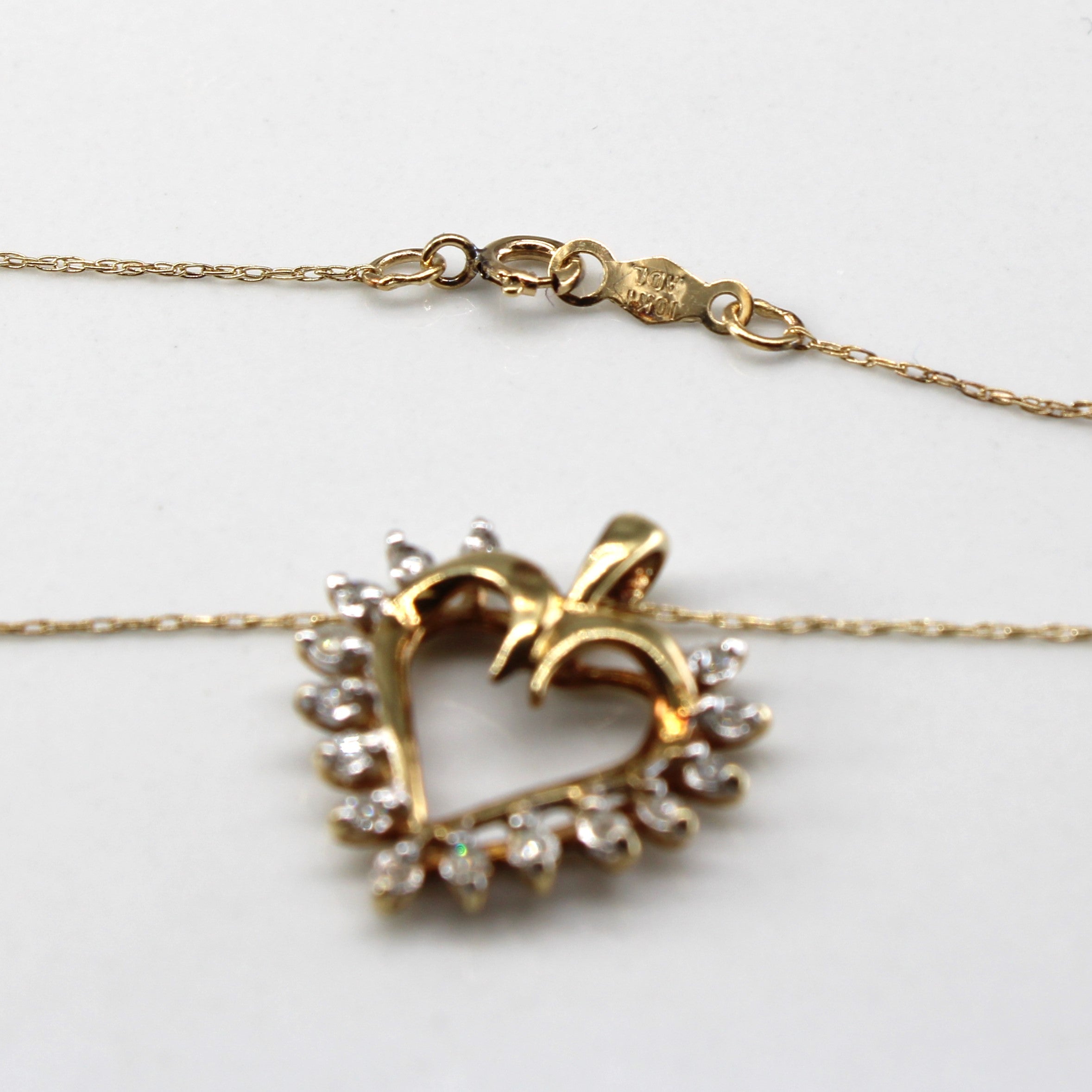 Diamond Heart Pendant Necklace | 0.15ctw | 20"|