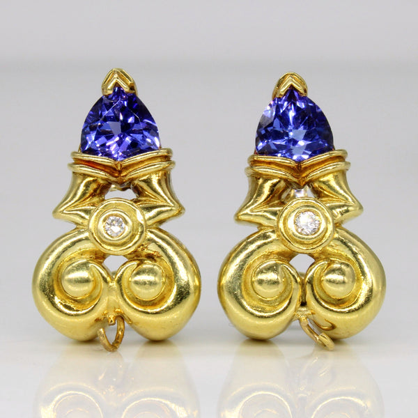 Tanzanite & Diamond Earrings | 2.00ctw, 0.06ctw |