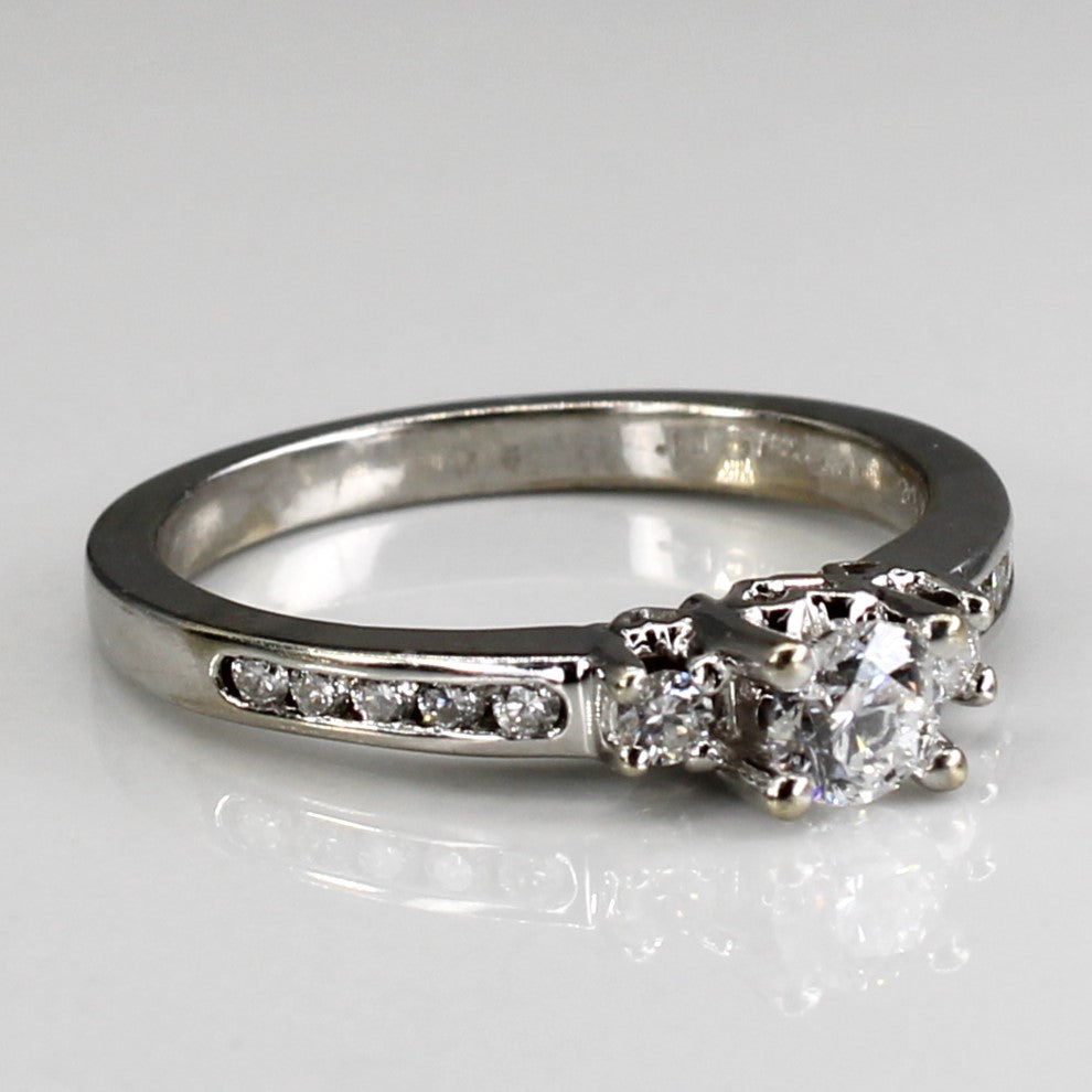 Three Stone Diamond with Accents Ring | 0.49ctw | SZ 7 |