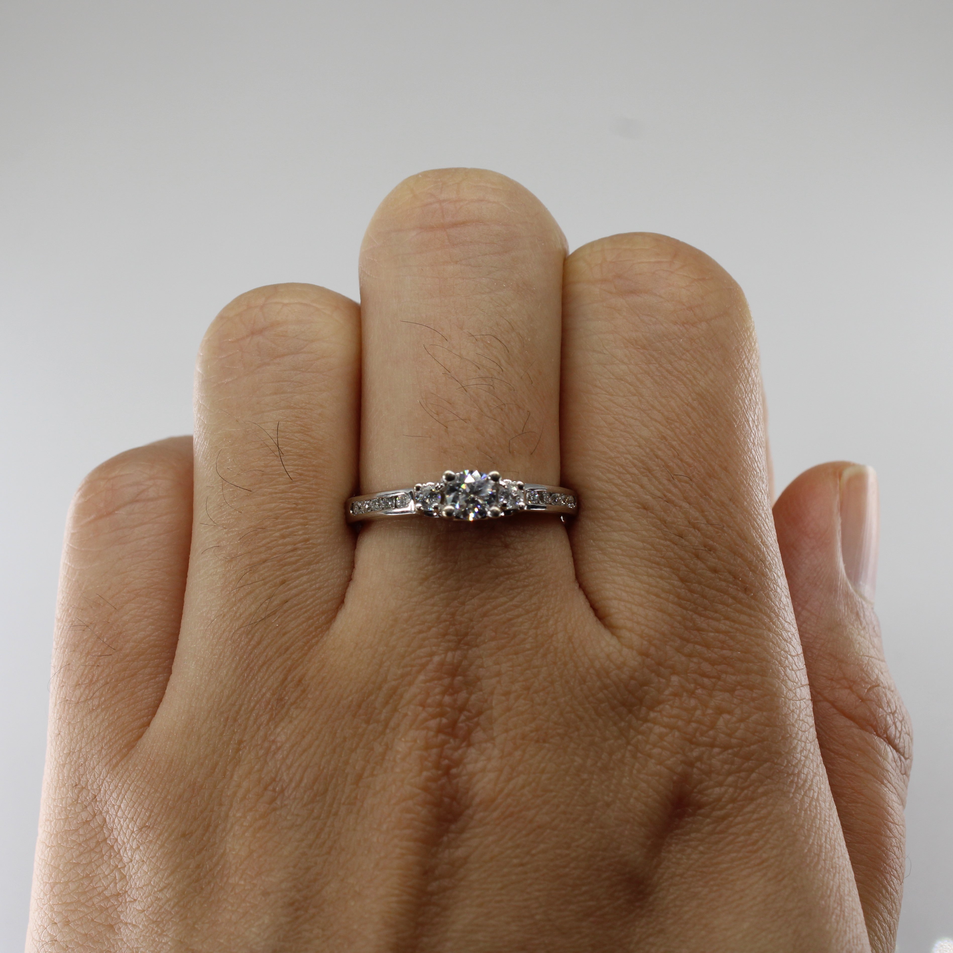 Three Stone Diamond with Accents Ring | 0.49ctw | SZ 7 |
