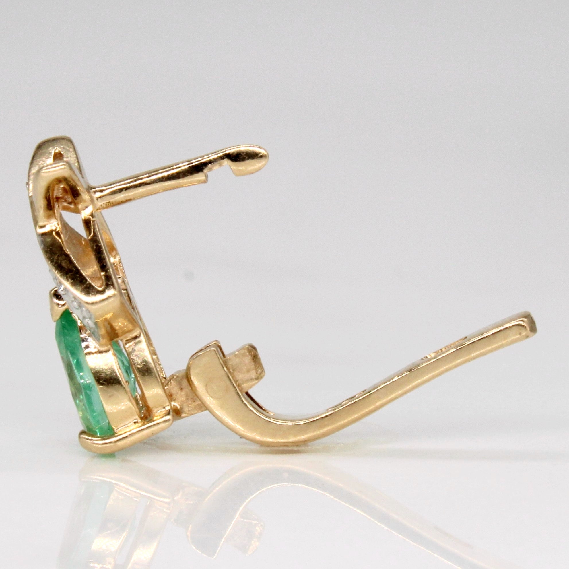 Emerald & Diamond Earrings | 0.80ctw, 0.03ctw |