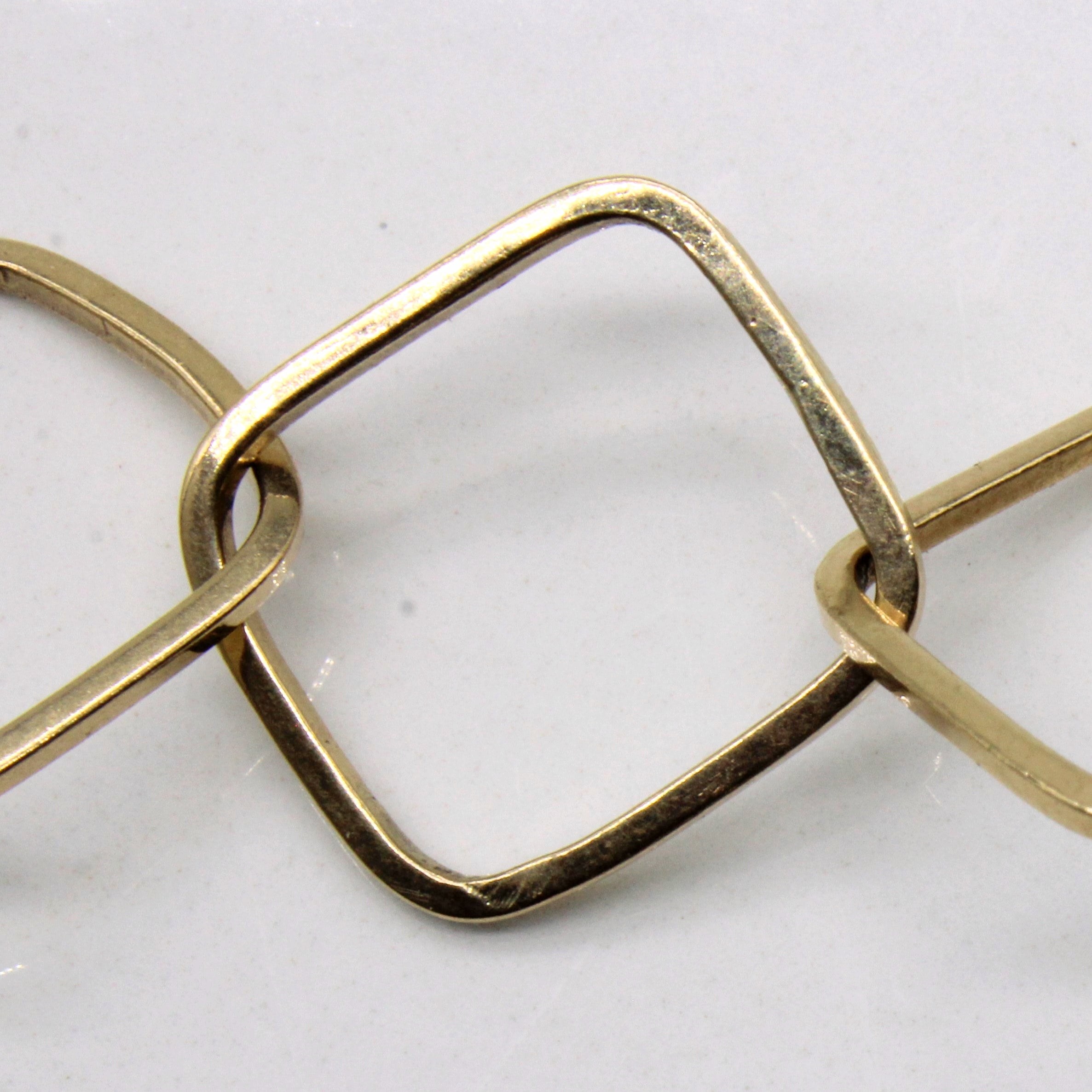 10k Yellow Gold Soft Square Link Necklace | 28" |