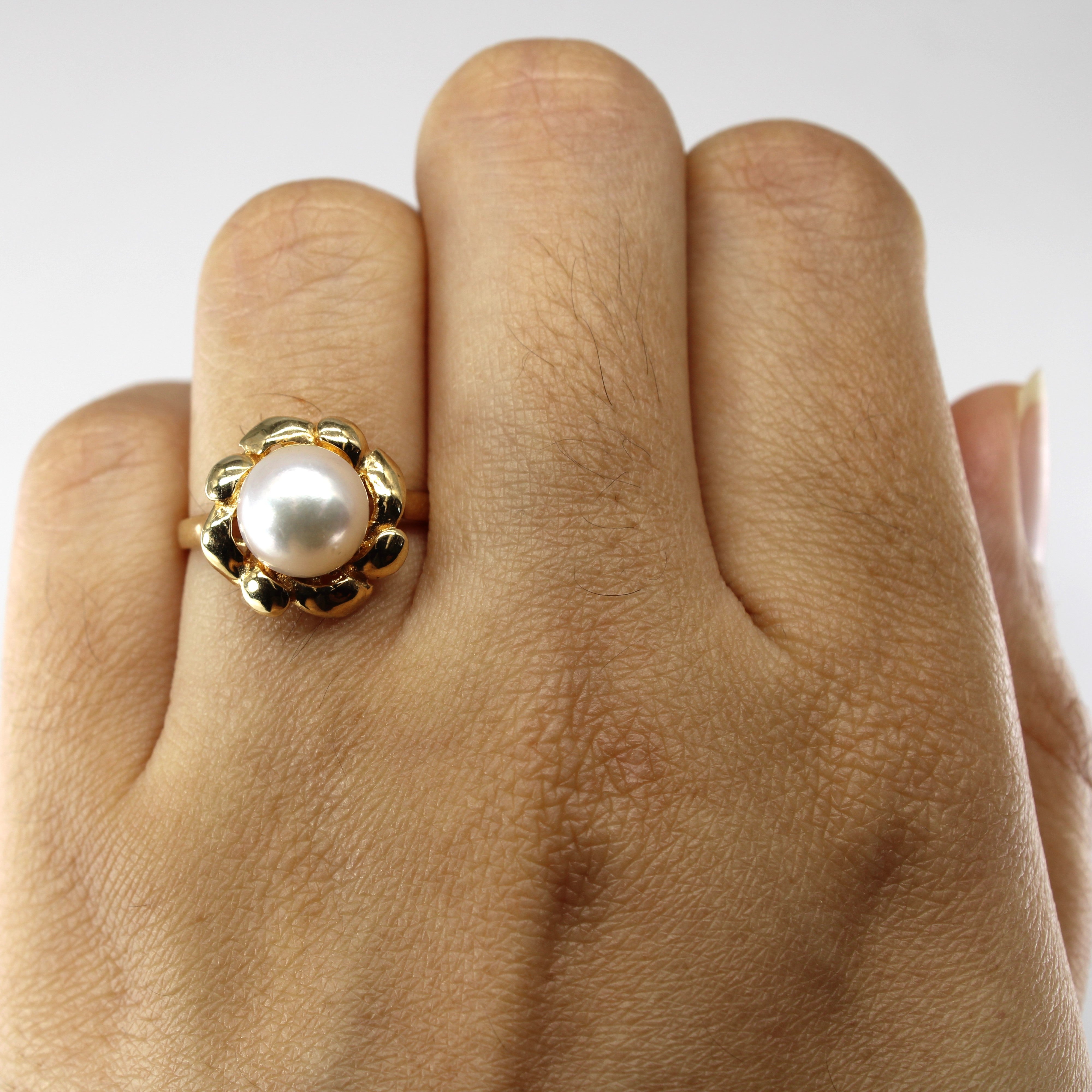 Pearl Gold Ring | SZ 6 |