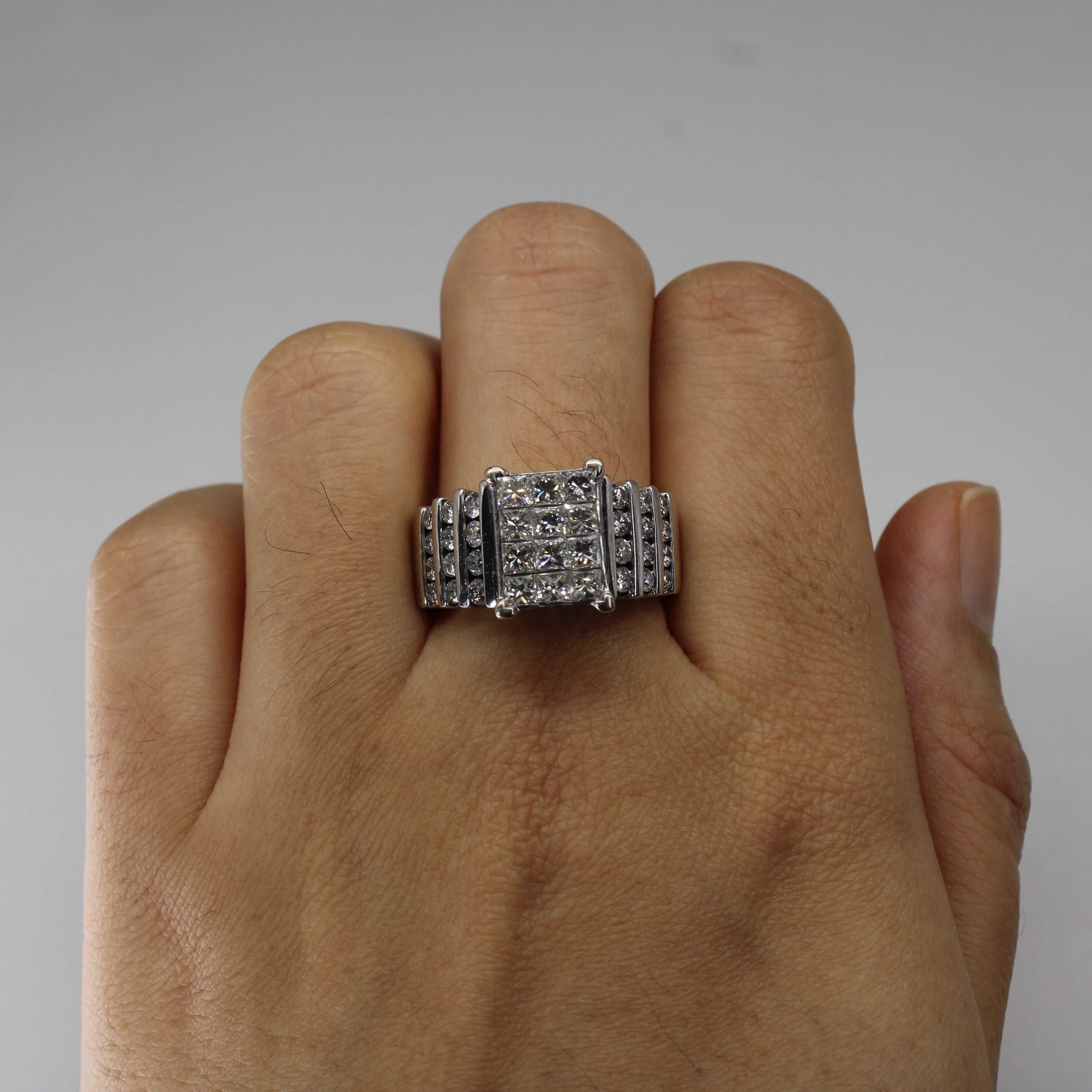 High Set Cluster Diamond Ring | 2.28ctw | SZ 7.75 |