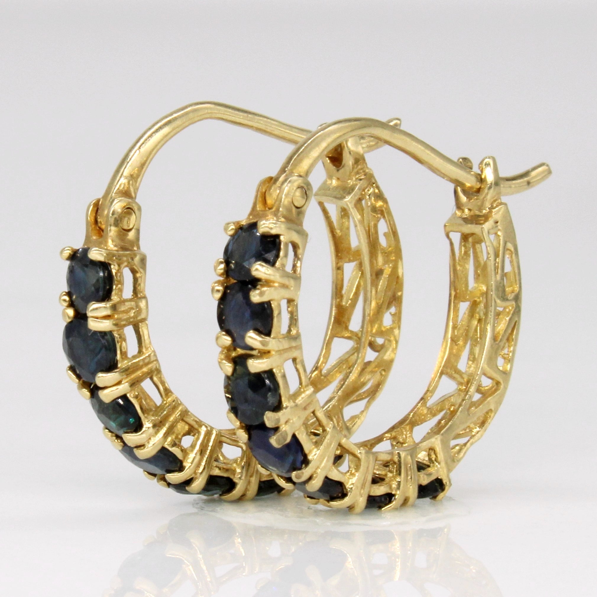 Sapphire Hoop Earrings | 1.40ctw |