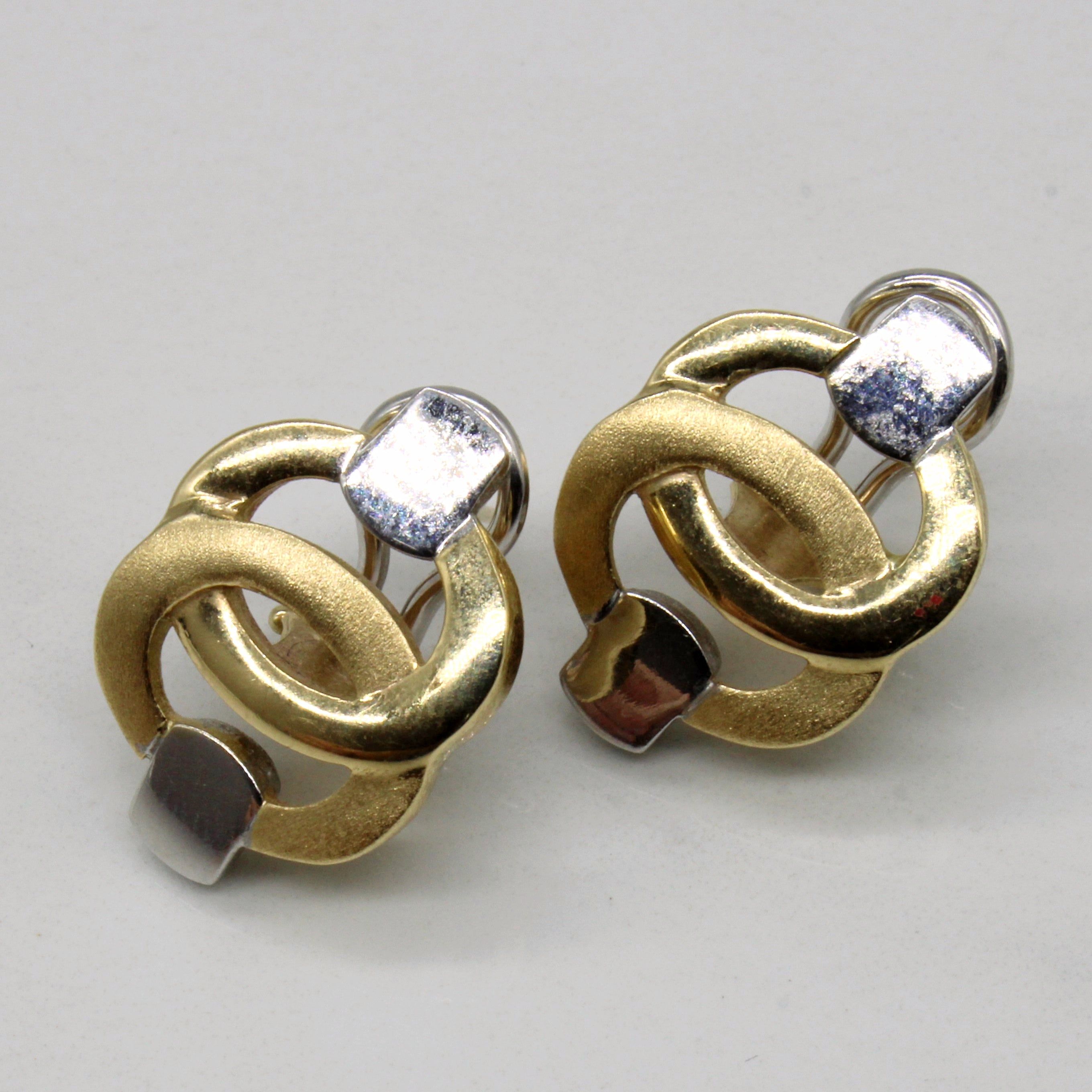 14k Two Tone Gold Earrings