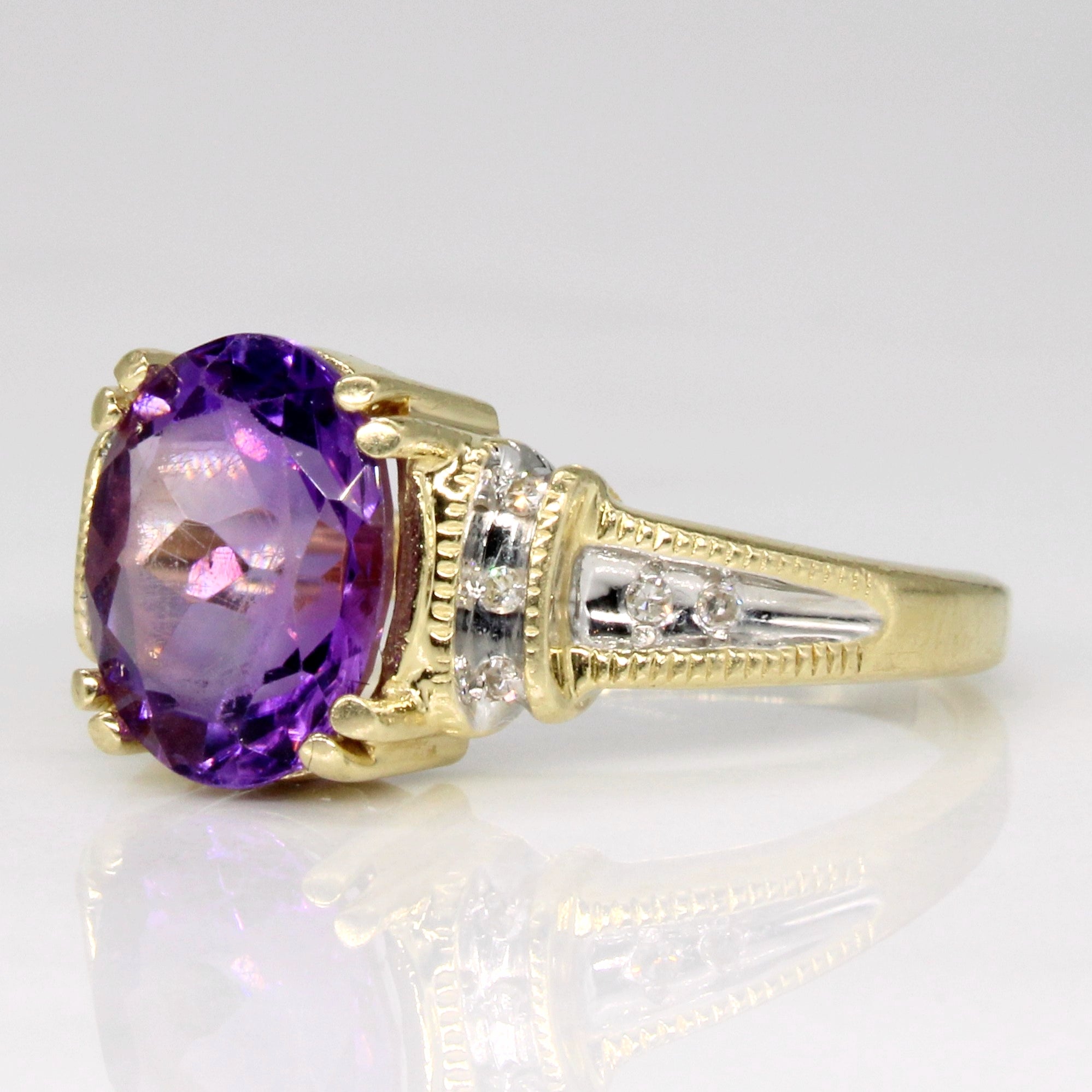 Amethyst & Diamond Cocktail Ring | 2.20ct, 0.05ctw | SZ 7.75 |