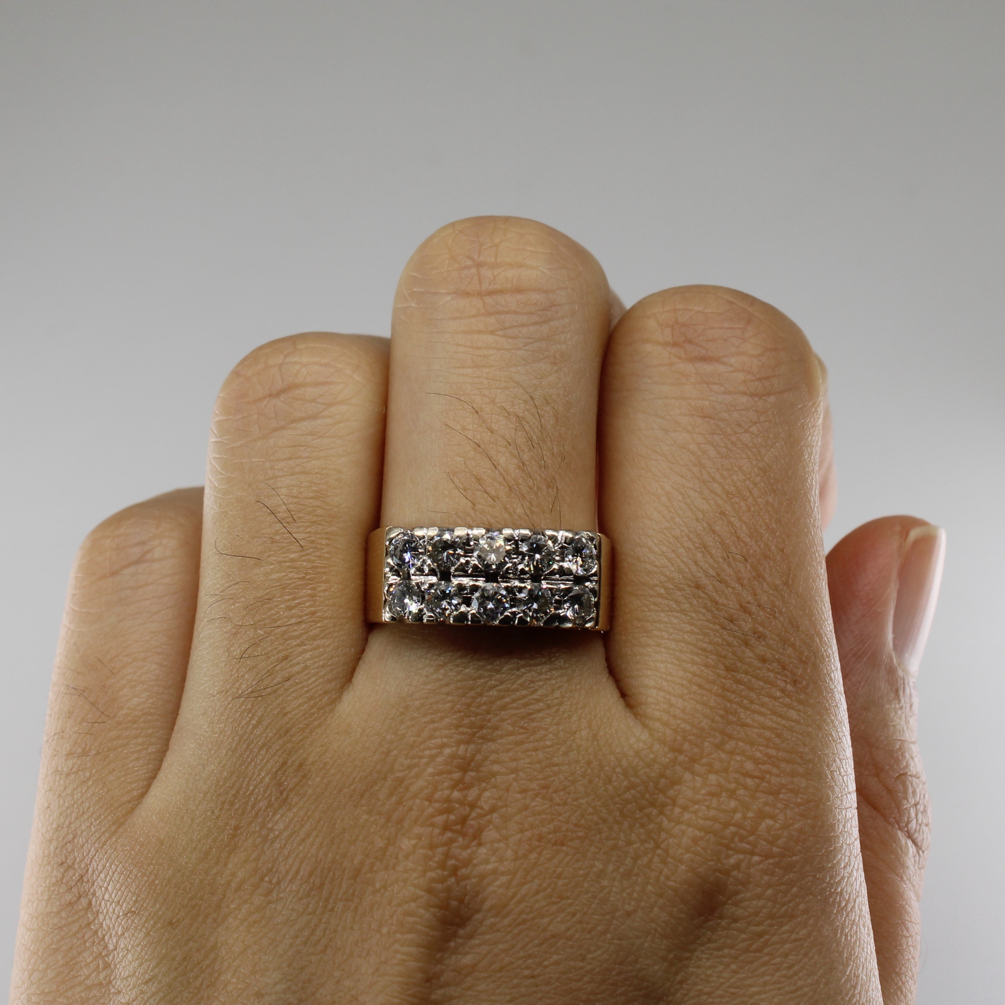 Cluster Diamond Wide Ring | 1.10ctw | SZ 8.5 |