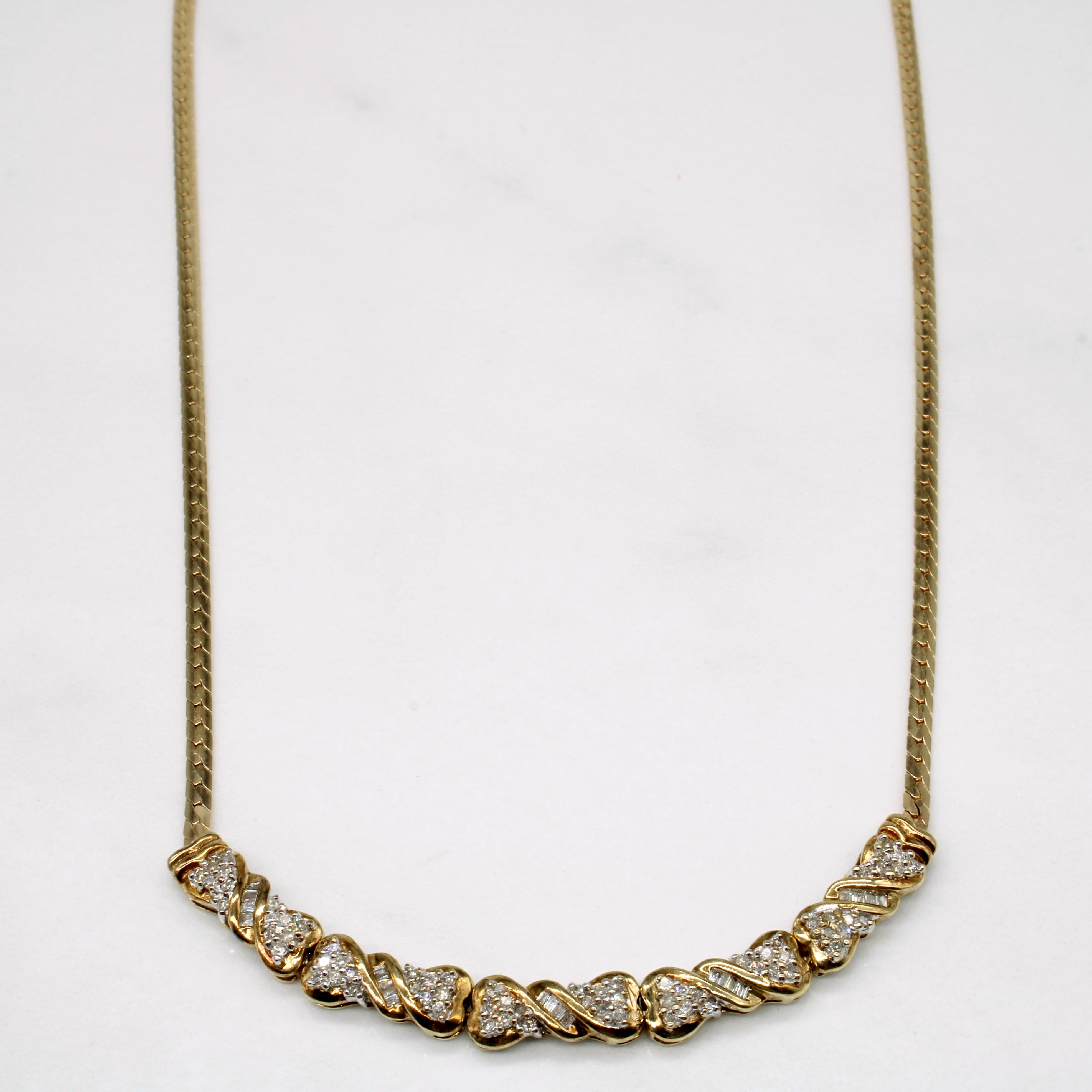 Diamond Scoop Pendant Necklace | 0.35ctw | 17" |