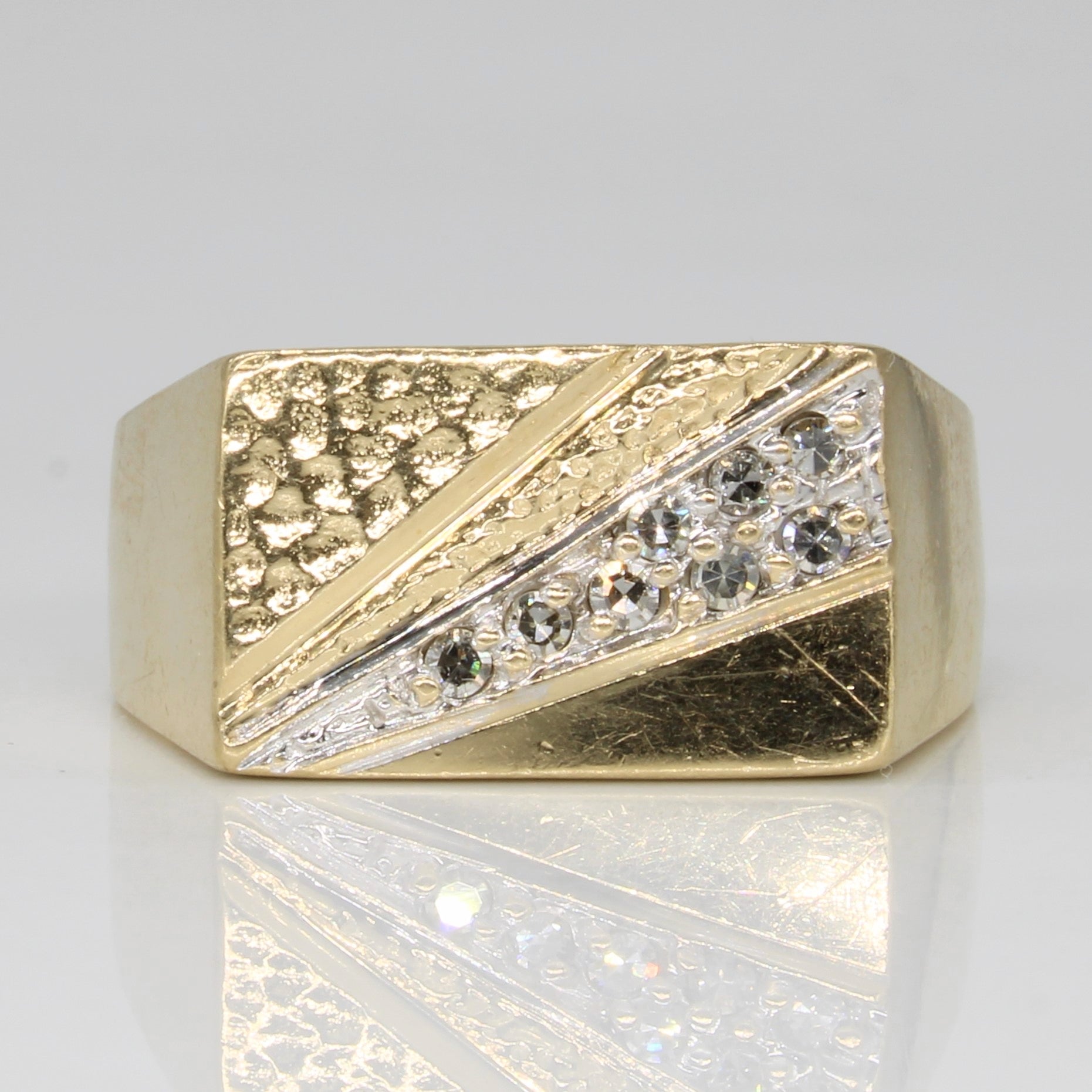 Diamond Flat Edge Ring | 0.12ctw | SZ 9.5 |