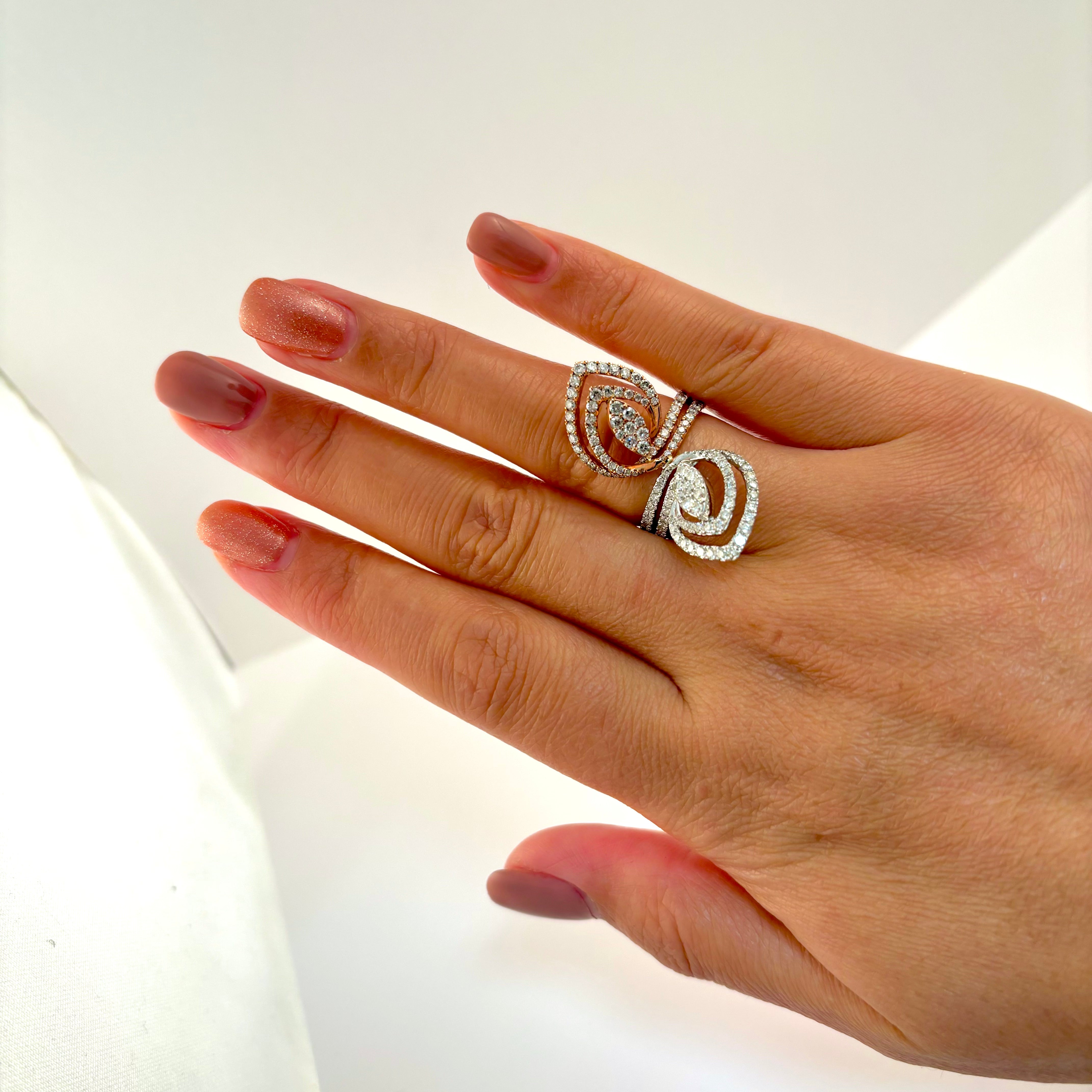 14k Fancy Design Diamond Ring | 1.69ctw | Sz 6.75