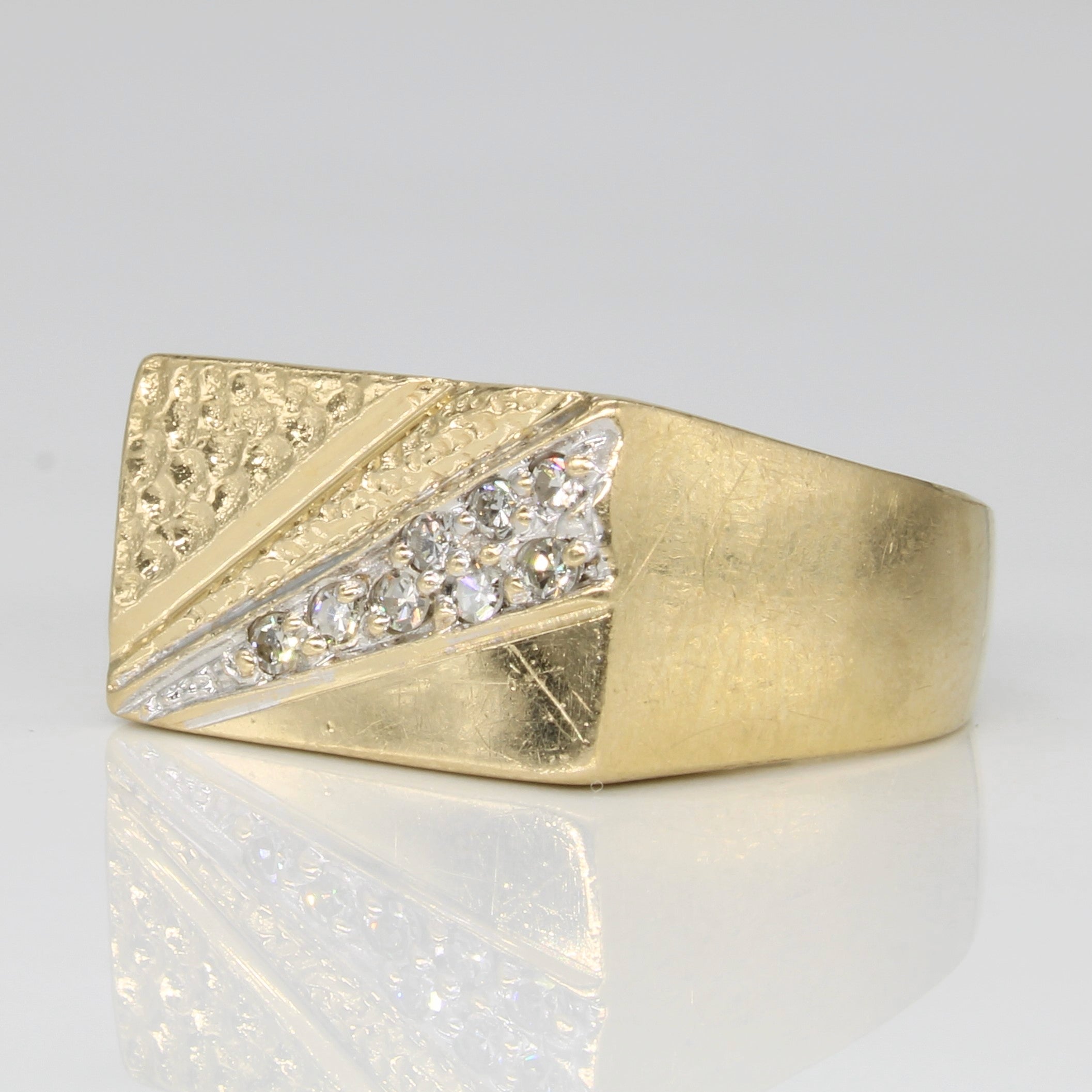 Diamond Flat Edge Ring | 0.12ctw | SZ 9.5 |